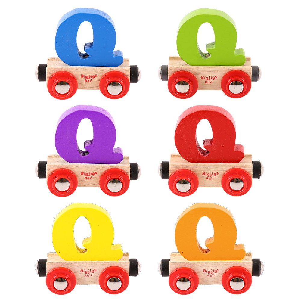 Bigjigs Toys Wooden Train Set - Q Carriage for Kids | Perfect for Imaginative Play & Train Track Layouts