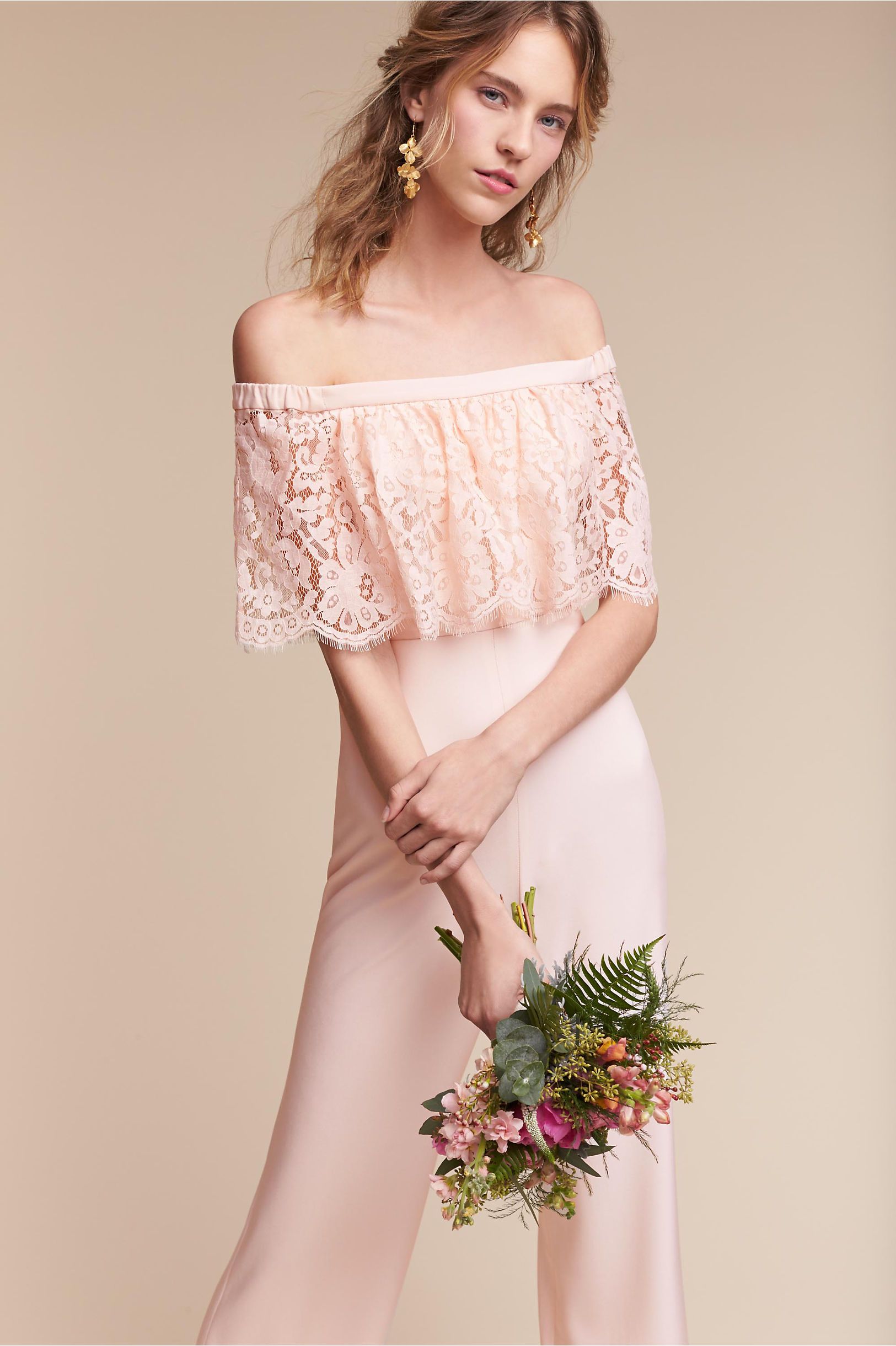 BHLDN Theia Mila Jumpsuit in Blush - Elegant Wedding Guest Outfit & Special Occasion Romper