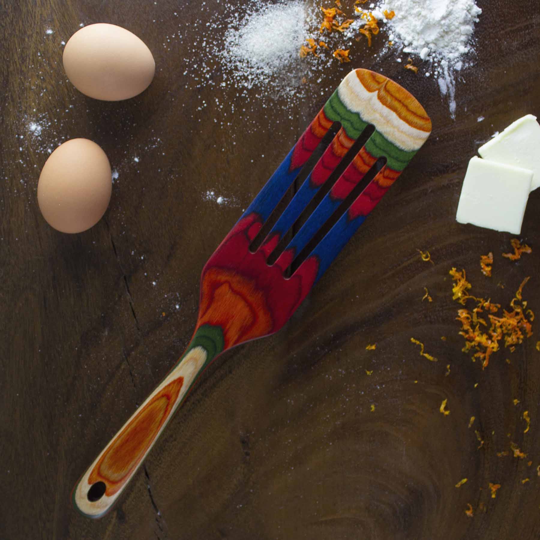 Baltique® Marrakesh Collection Wooden Spurtle - 13 Inch Premium Cooking Utensil for Stirring, Mixing & Serving - Perfect for Porridge, Soup, Sauces & Baking
