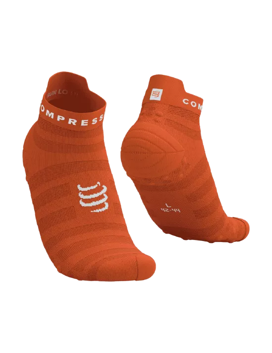 Compressport Pro Racing Socks v4.0 - Ultralight Running Socks for Men & Women - Low Cut Performance Athletic Socks for Marathon, Trail Running & Sports - Fire/White Color