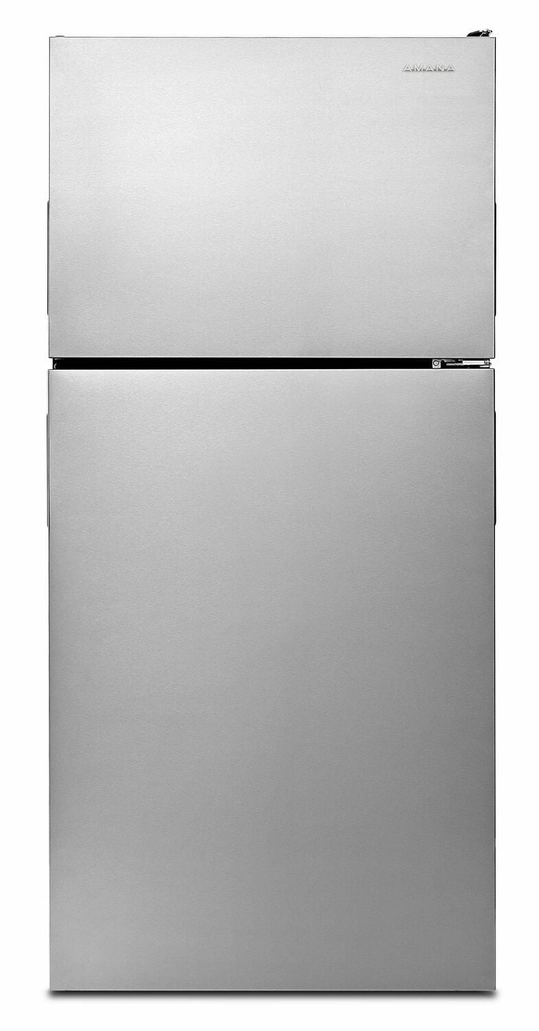 Amana ART308FFDM 30 Inch Wide Top Freezer Refrigerator - 18 Cu. Ft. Stainless Steel with Garden Fresh Crisper Bins | Perfect for Kitchens, Apartments & Small Homes | Energy Efficient & Space Saving Design