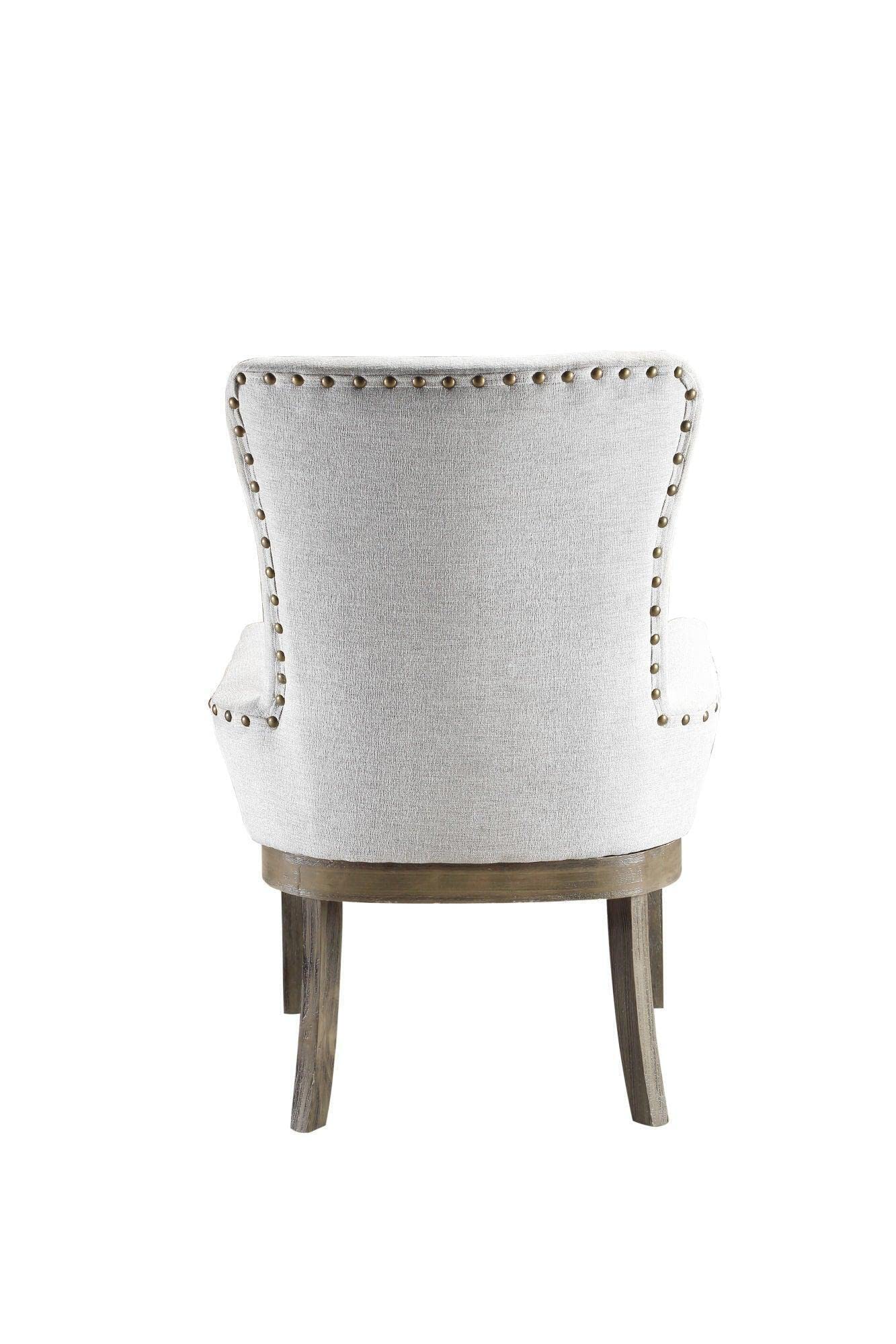 ACME Furniture Grey Linen Upholstered Armchair - Modern Living Room Accent Chair for Home Office & Lounge Comfort