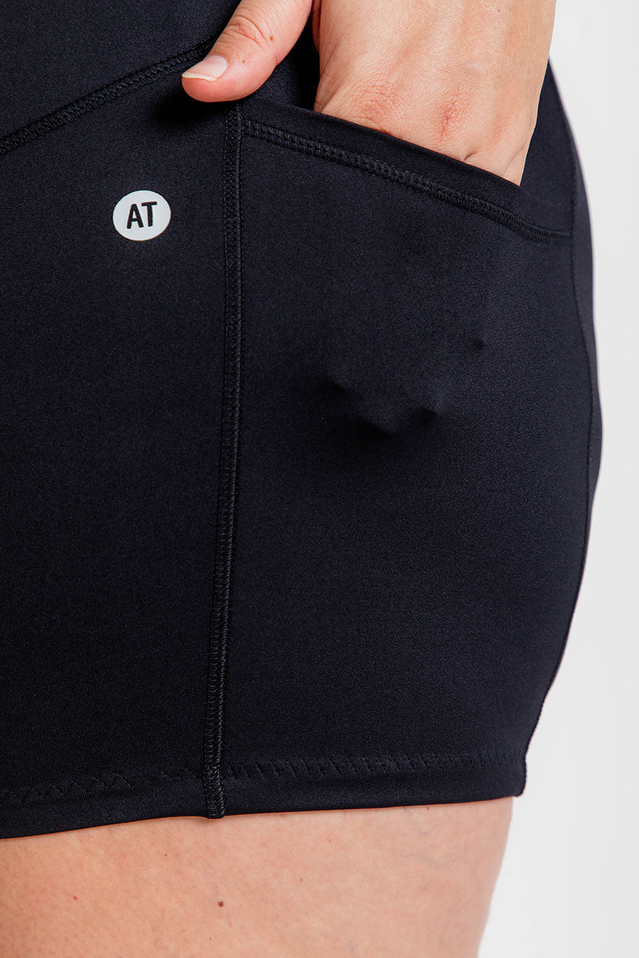 Comfortable Maternity Anti-Chafe Mid Shorts with Pockets - Black | Perfect for Pregnancy, Postpartum & Nursing | Soft Breathable Fabric for All-Day Wear