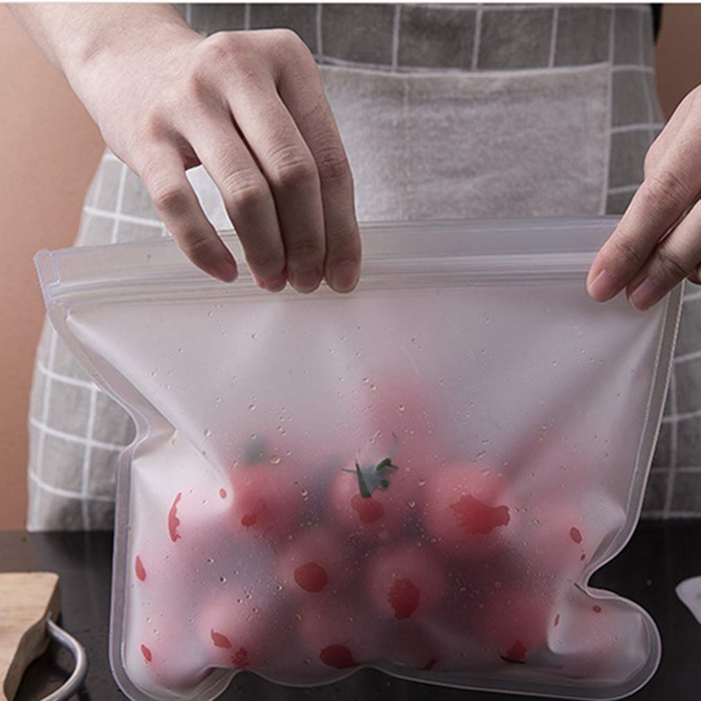 RLAVBL 10 Pack Reusable Freezer Bags - Airtight Food Storage Bags for Vegetables, Liquids, Snacks, Meat & Sandwich (8.46x7.28 Inch) | Perfect for Meal Prep, Freezing, Sous Vide & On-the-Go Snacks