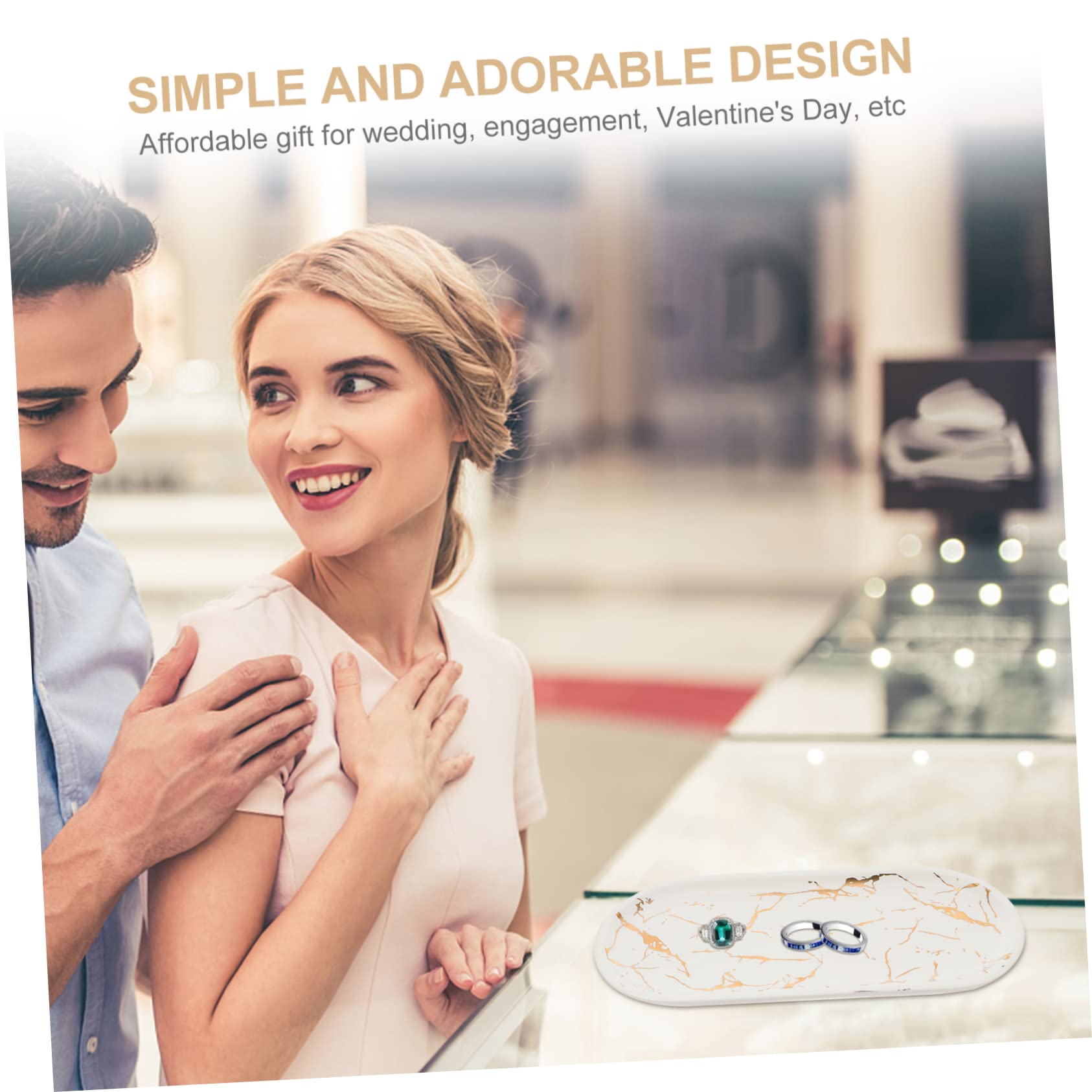 Hemoton White Marble Ceramic Plate - Elegant Fruit & Sushi Serving Tray, Decorative Soap Dish, Earring Organizer | Perfect for Dinner Parties, Home Decor & Bathroom Storage