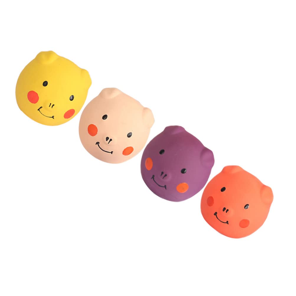**iPetBoom 4-Pack Squeaky Dog Toys – Durable Rubber Latex Chew Balls with Built-in Squeaker for Puppy Teething, Interactive Play & Dental Health – Mixed Colors – Perfect for Fetch, Training & Indoor/Outdoor Fun**