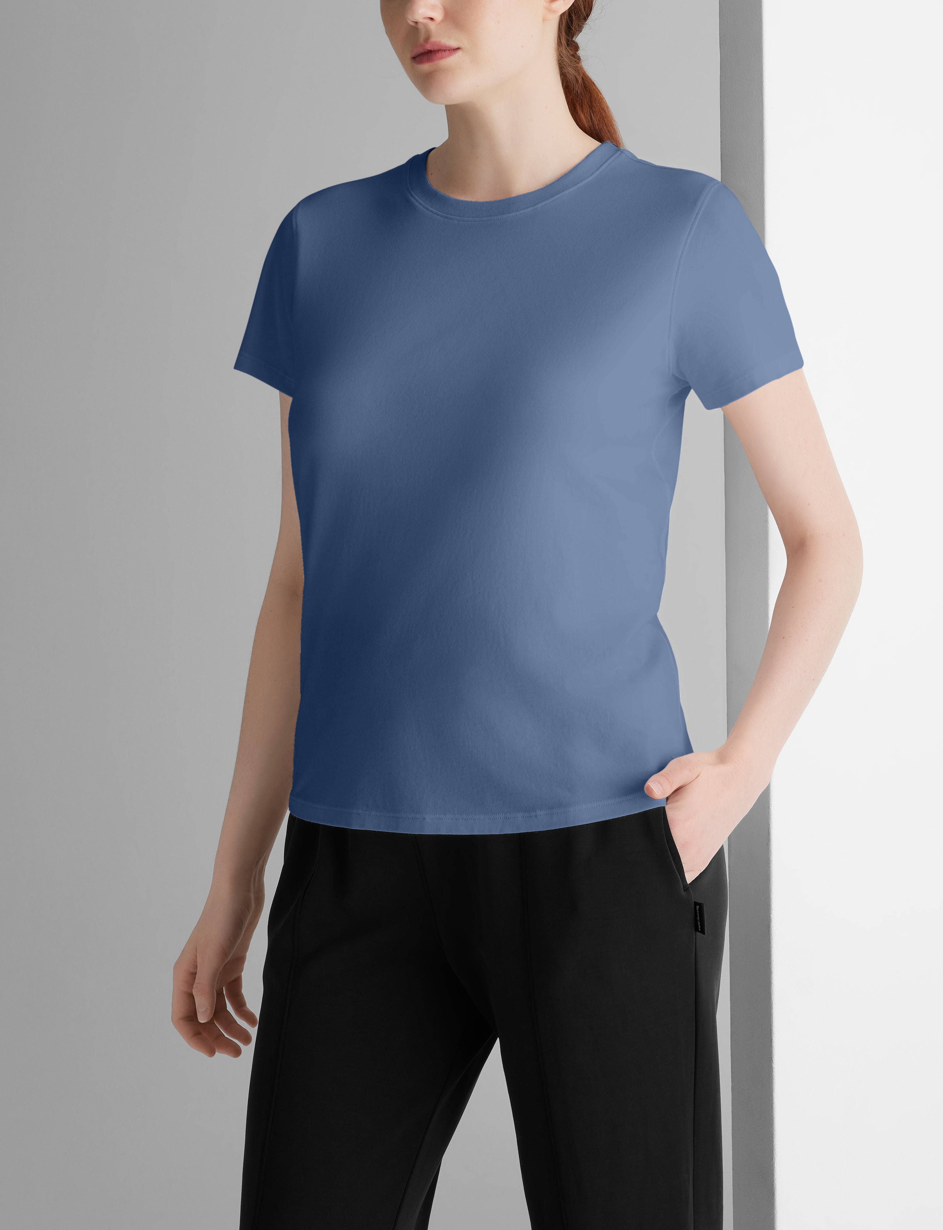 Women's Second Skin Crew Neck T-Shirt - Ultra Soft Stretch Basic Tee for Everyday Wear | Perfect for Layering, Casual Outfits & Lounge Wear
