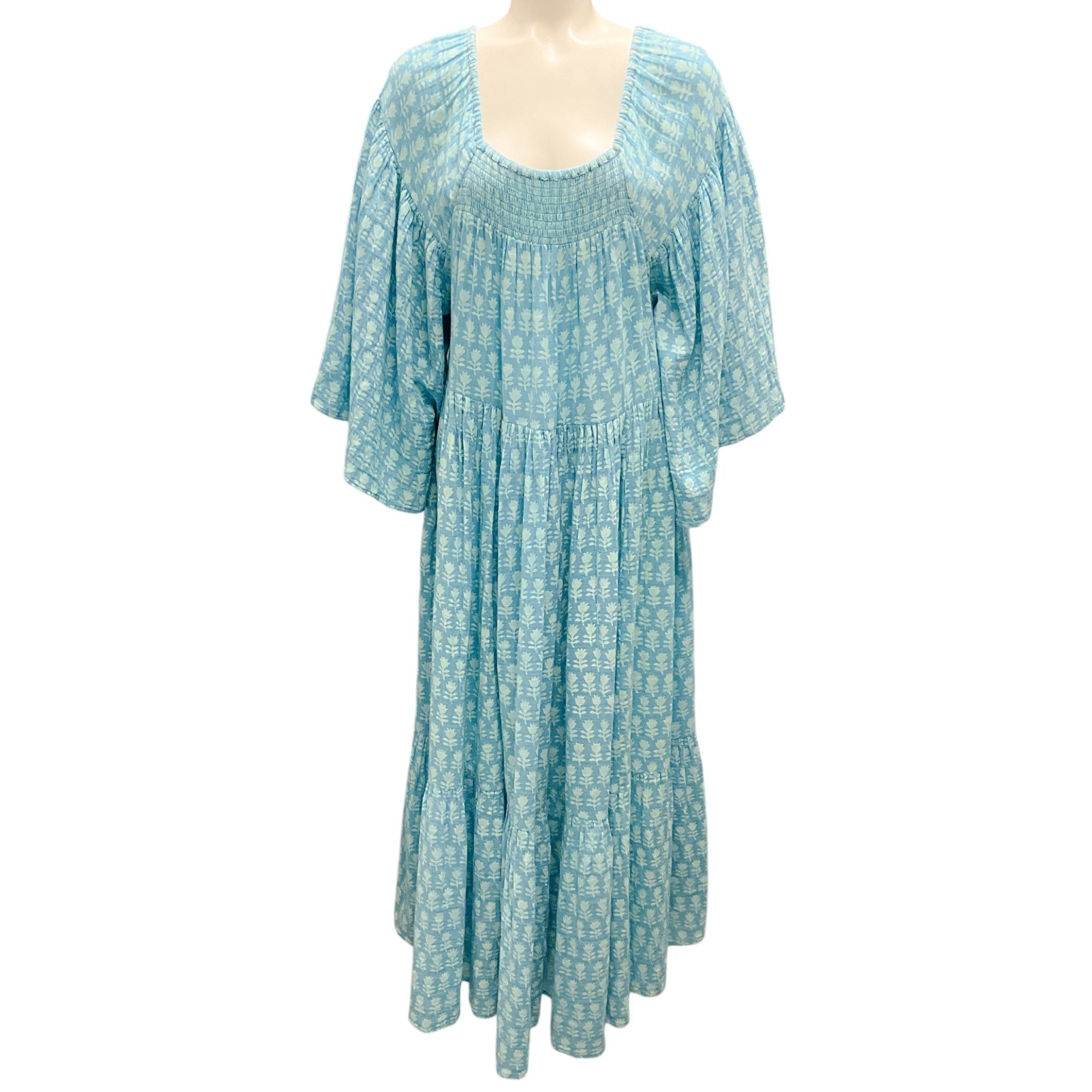 Anaak Blue Bell Amina Bell Maxi Dress - Elegant Long Flowy Summer Dress for Women | Perfect for Beach Vacations, Weddings & Boho Fashion