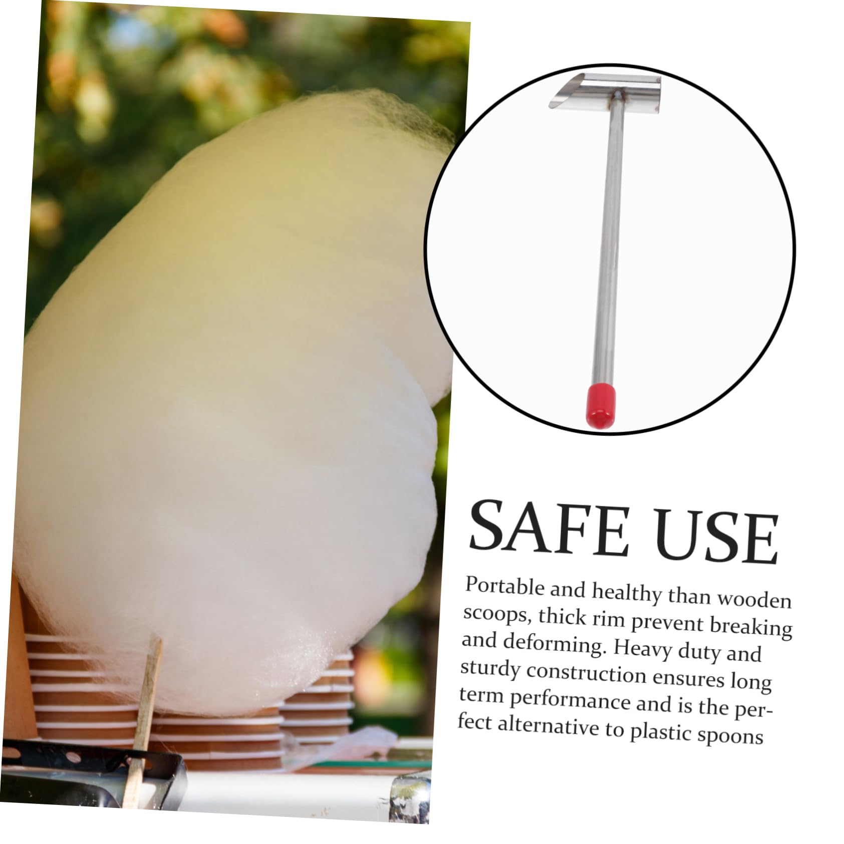 Stainless Steel Cotton Candy Sugar Spoon - Flossing Scoop for Cotton Candy Maker & Marshmallow Machine | Durable Kitchen Tool for Easy Sugar Handling | Perfect for Home, Parties, and Carnival Treats