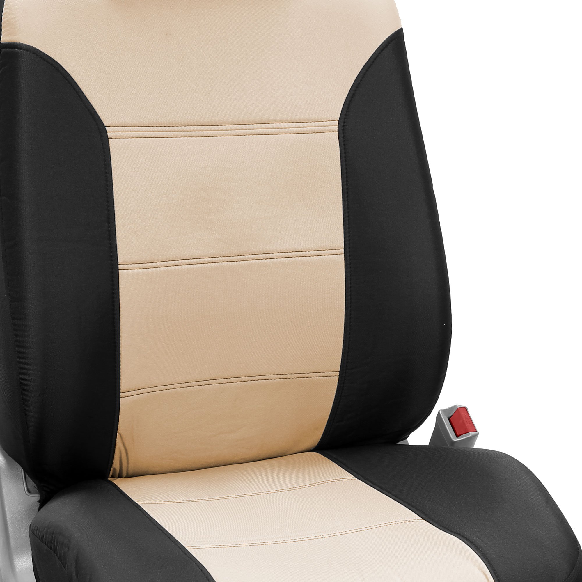 TLH Automotive Classic Khaki Full Set Car Seat Covers - Airbag Compatible, Split Rear Design, Universal Fit for Cars, Trucks & SUVs | Durable Interior Accessories for Daily Commute, Road Trips & Family Travel