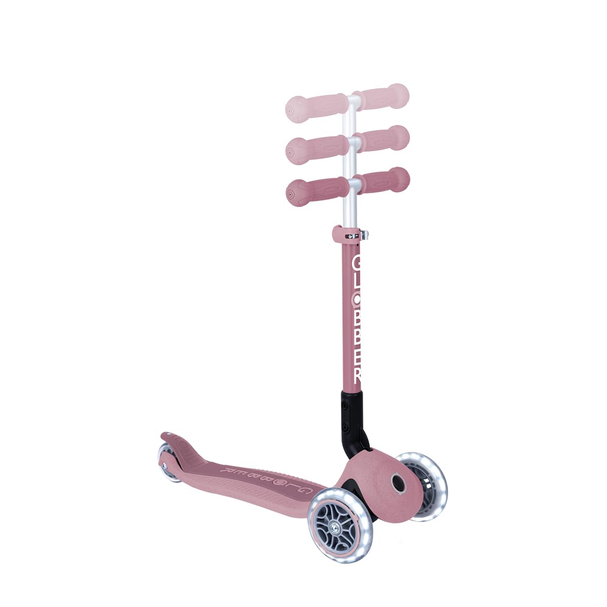 Globber Junior Foldable Light-Up Eco Scooter - Unisex Youth Kick Scooter for Kids | Perfect for Commuting, School & Outdoor Fun