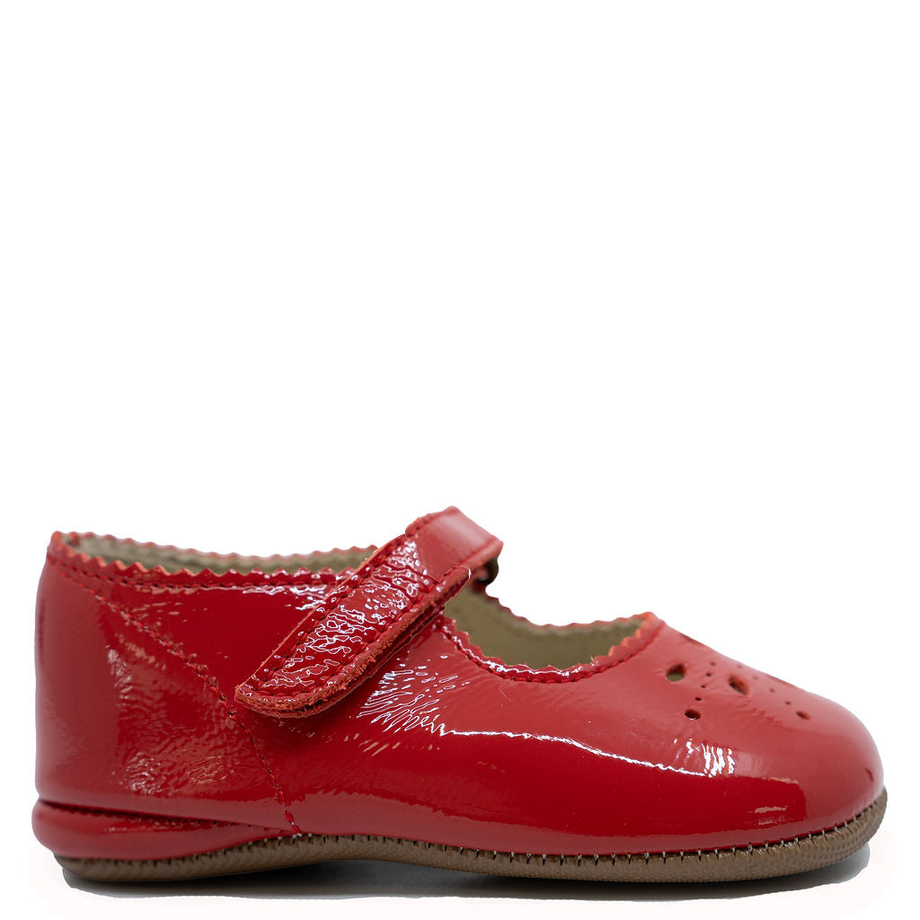 Pepe Red Patent Leather Baby Mary Jane Shoes - Classic First Walkers for Girls & Toddlers - Perfect for Special Occasions, Photo Shoots & Everyday Wear