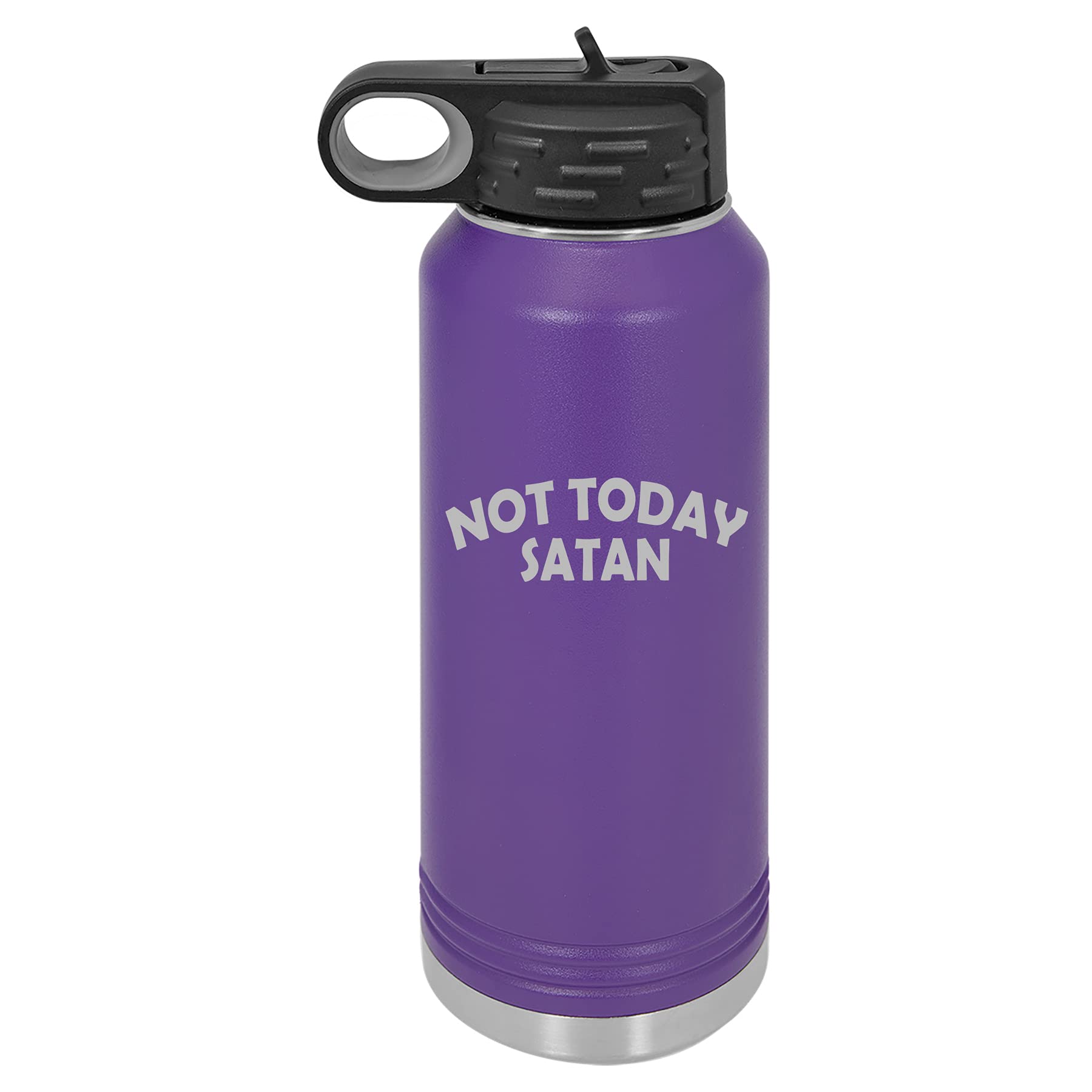 32 oz. Double Wall Vacuum Insulated Stainless Steel Water Bottle - Leakproof Travel Mug with Handle & Straw Lid - Keeps Drinks Hot/Cold for 24 Hours - Perfect for Gym, Hiking, Office & Outdoor Activities (Purple)