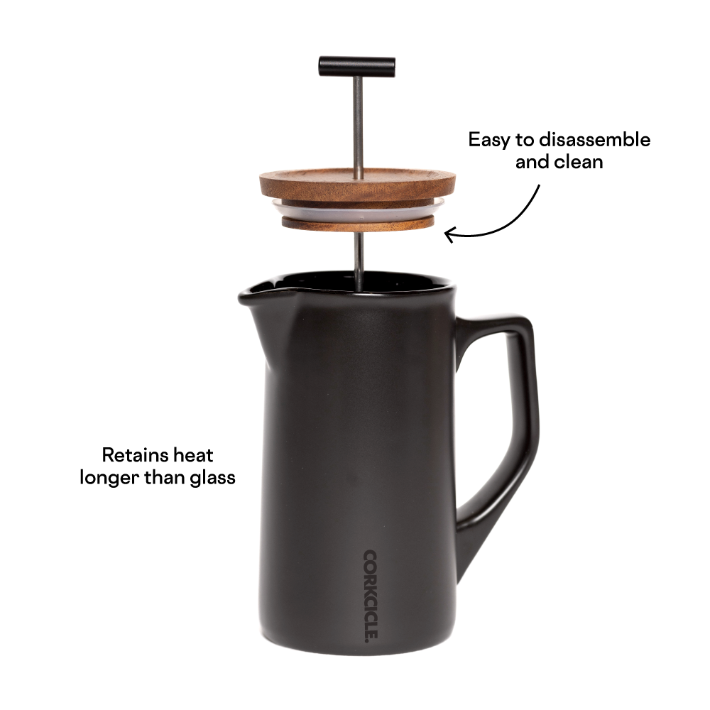 Premium Ceramic French Press Coffee Maker - 34oz, 100% BPA-Free, Heat-Resistant for Perfect Brewing - Ideal for Home, Office, Camping & Gifts