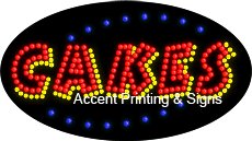 Flashing & Animated LED Cake Shop Sign - Energy Efficient High-Impact Bakery Decor for Storefronts, Bakeries & Dessert Shops