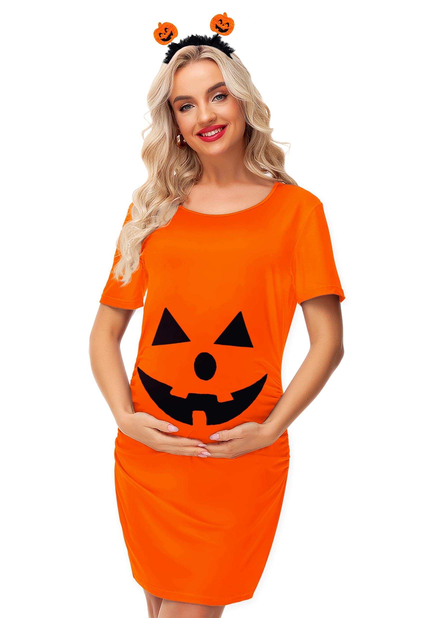 Deerose Women's Christmas Maternity Dress - Holiday Party Outfit for Pregnant Women | Festive Pregnancy Costume for Xmas Photos, Family Gatherings & Office Parties