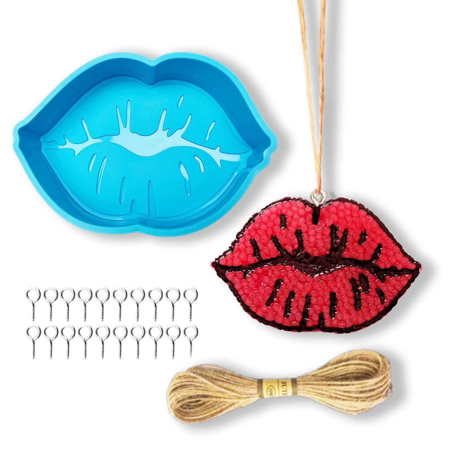 Rifanda Large Silicone Lip Freshies Mold for Wax Melts, Candles, Soap & Resin Crafts - DIY Car Air Freshener, Home Decor & Gift Making Supplies (Perfect for Bathroom, Office & Car Fragrance)