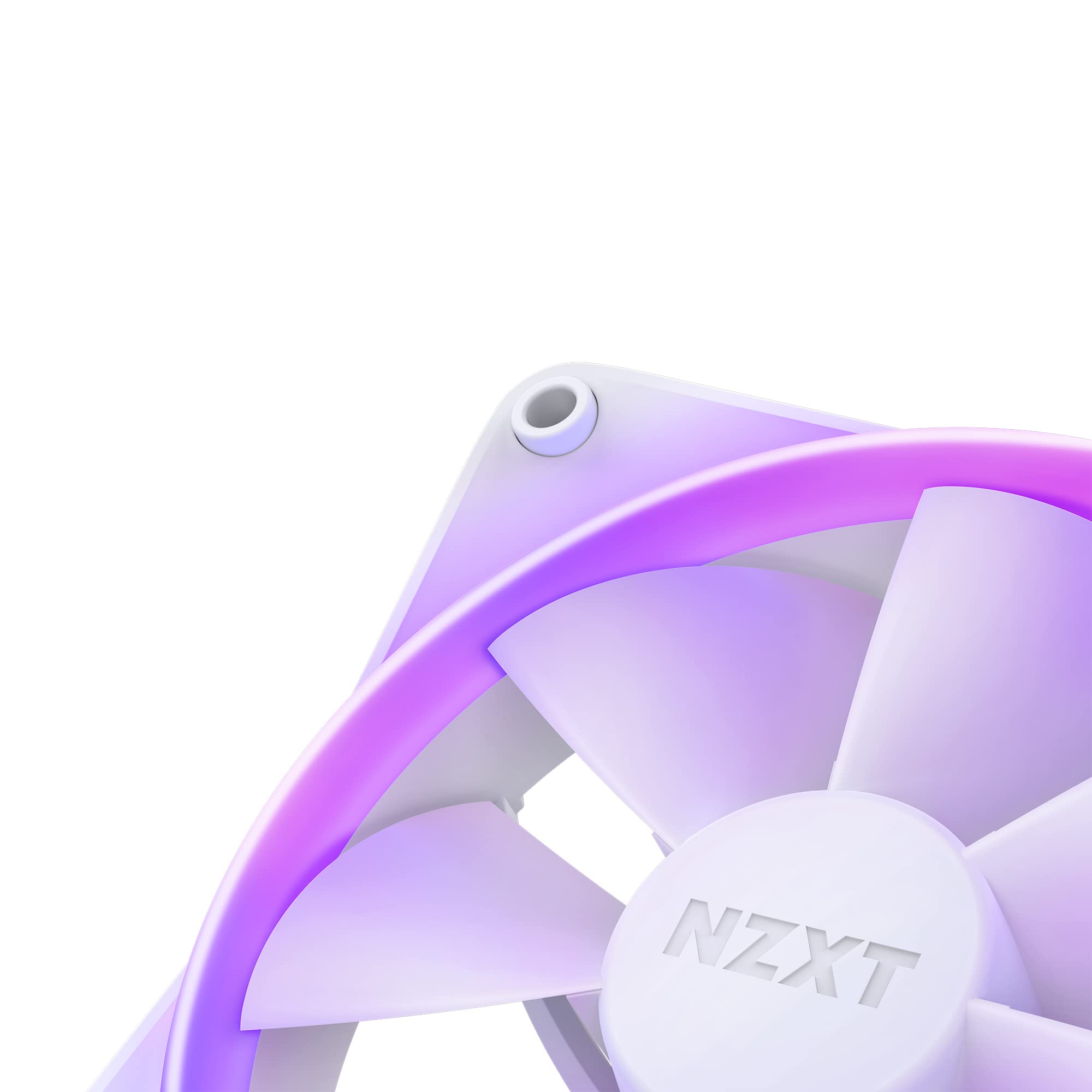 NZXT F140 RGB PC Cooling Fans - 140mm White LED Case Fans with Advanced RGB Lighting & Quiet Operation - Includes Twin Fans & Controller for Gaming PC, Workstation, and Home Office Setup