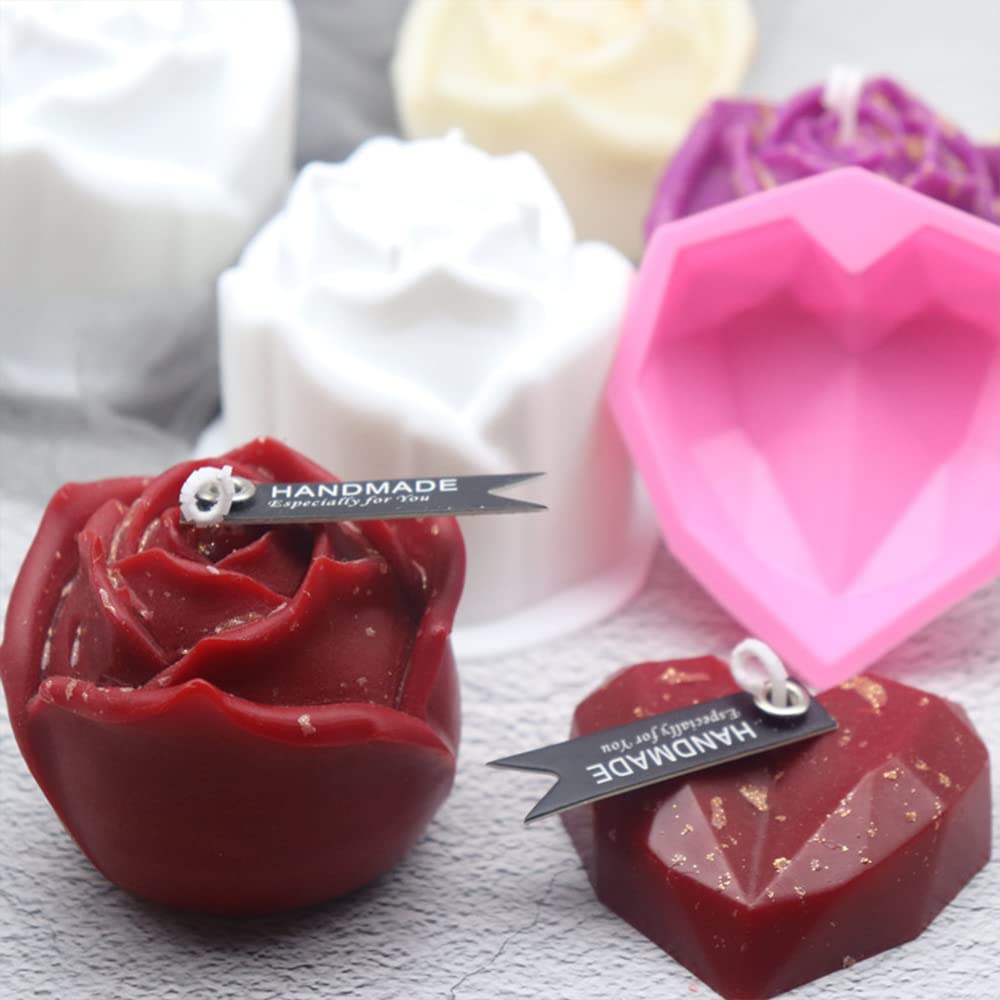 5PCS Silicone Candle Mold Kit - DIY Romantic Valentine's Day Scented Candle & Mousse Cake Molds for Beginners | Perfect for Home Decor, Wedding Favors, and Gift Making