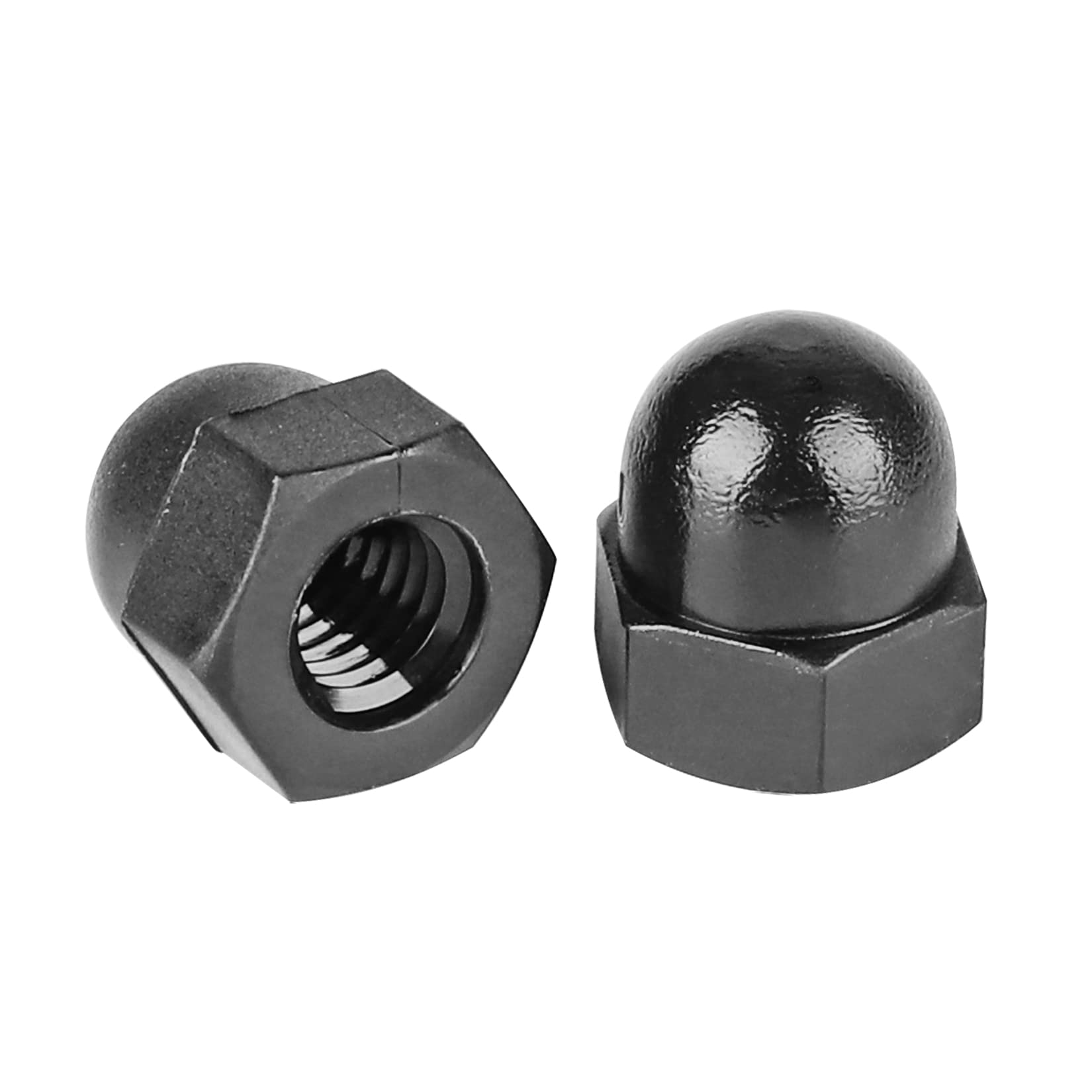 30-Pack M6 Black Nylon Hex Acorn Nuts - Decorative Dome Head Hexagon Nuts for Mechanical, Electronic & Communication Equipment | Hardware Lighting Accessories | DIY Projects & Industrial Applications