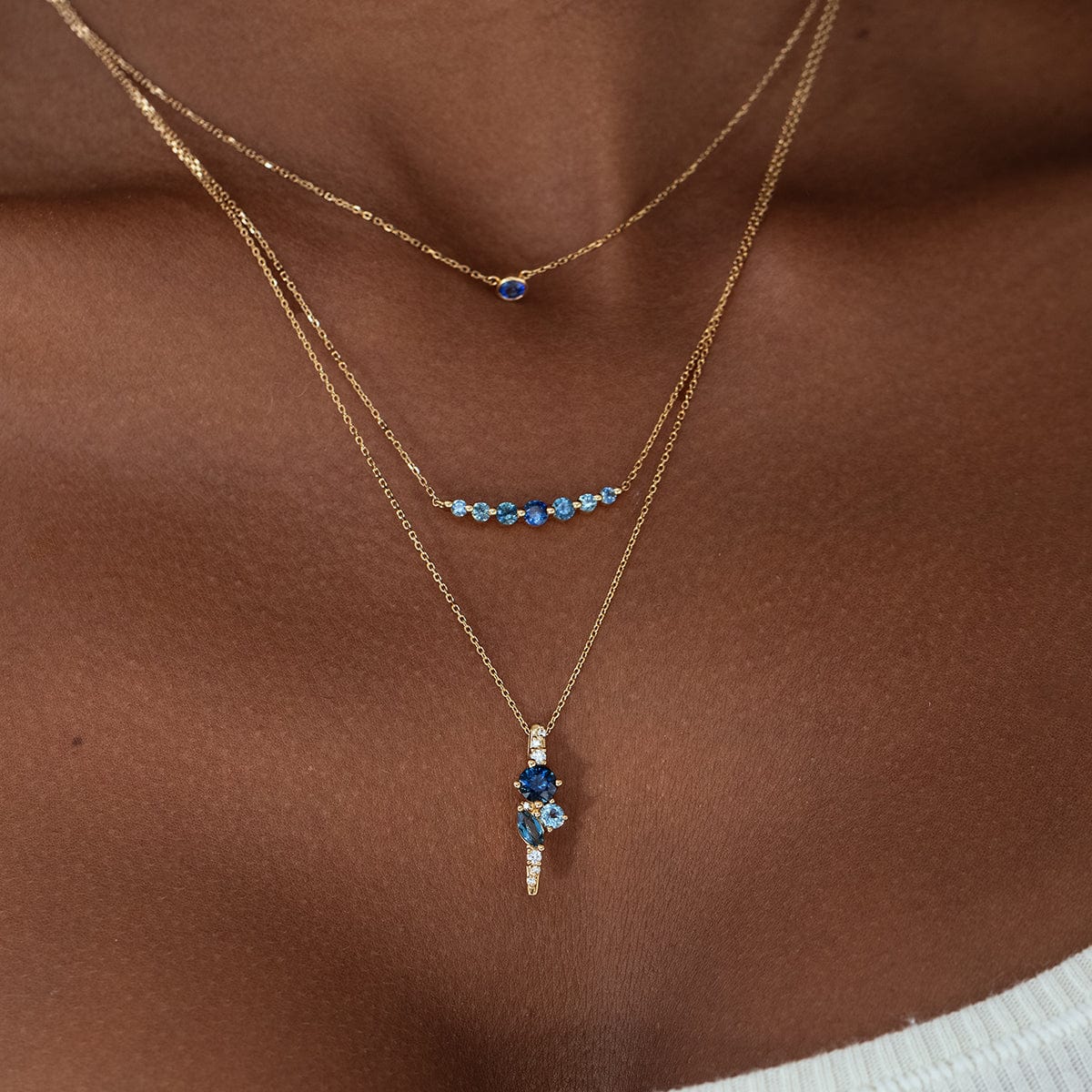 Ocean Starry Cluster Necklace - Elegant Celestial Jewelry for Women, Perfect for Evening Parties, Date Nights & Special Occasions