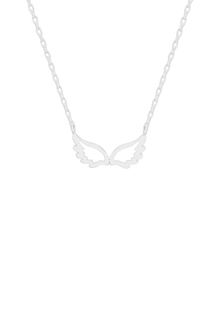Angel Wings Necklace for Women - Sterling Silver Wing Pendant with 18