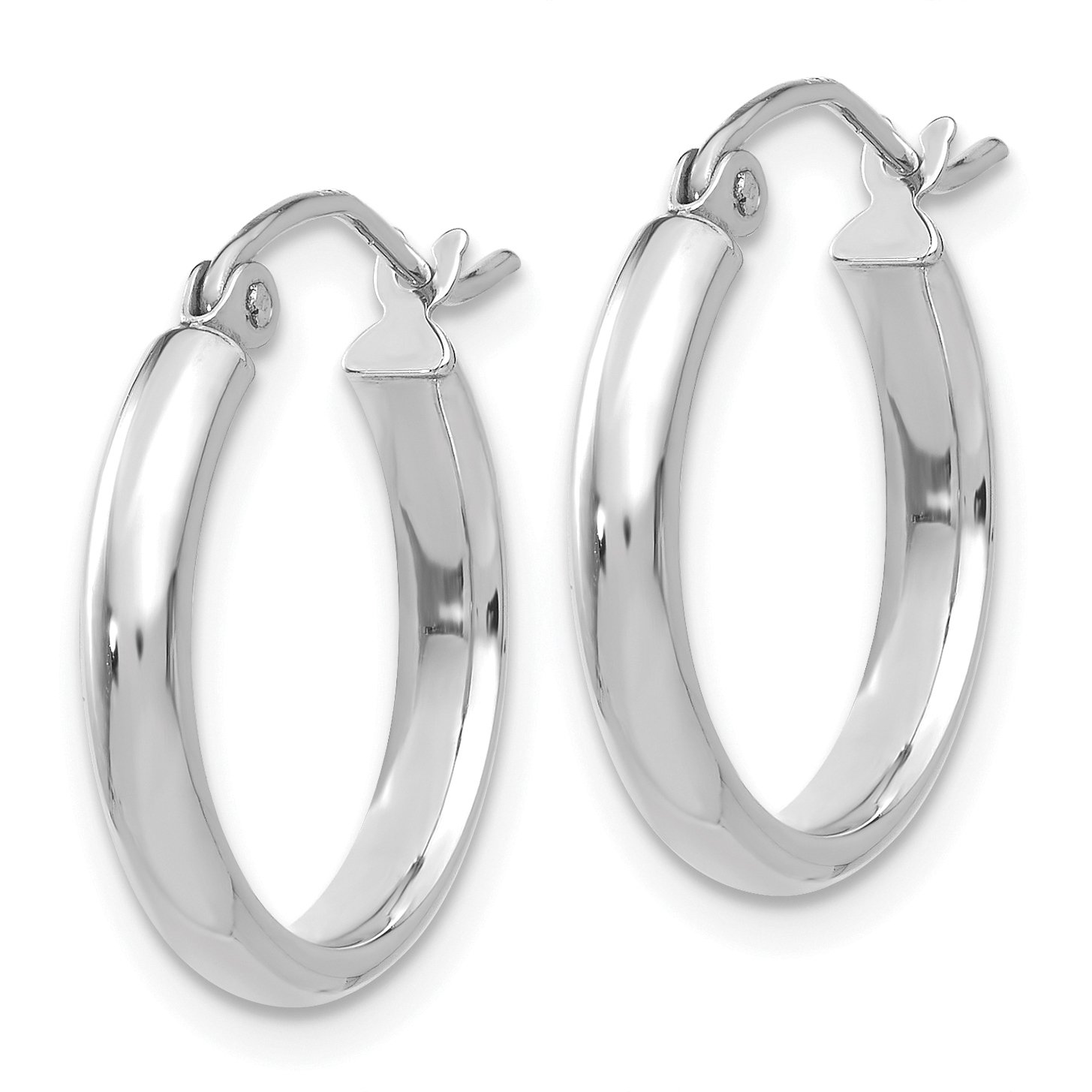 2.75mm Polished Round Tube Hoop Earrings in Real 14k Gold - Elegant Everyday Jewelry for Women, Perfect for Work, Date Night & Special Occasions