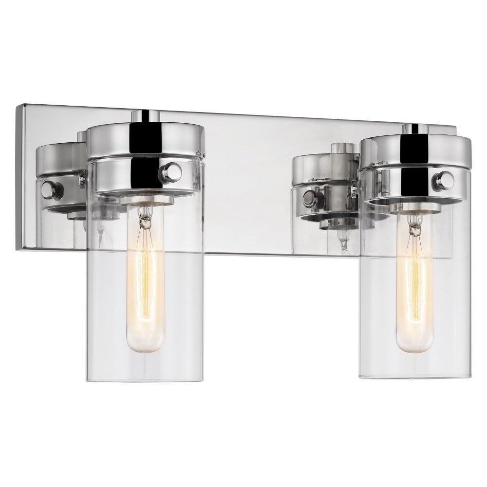 Nuvo Lighting Intersection 2-Light Bathroom Vanity Light in Burnished Brass - Perfect for Modern Bathrooms & Powder Rooms