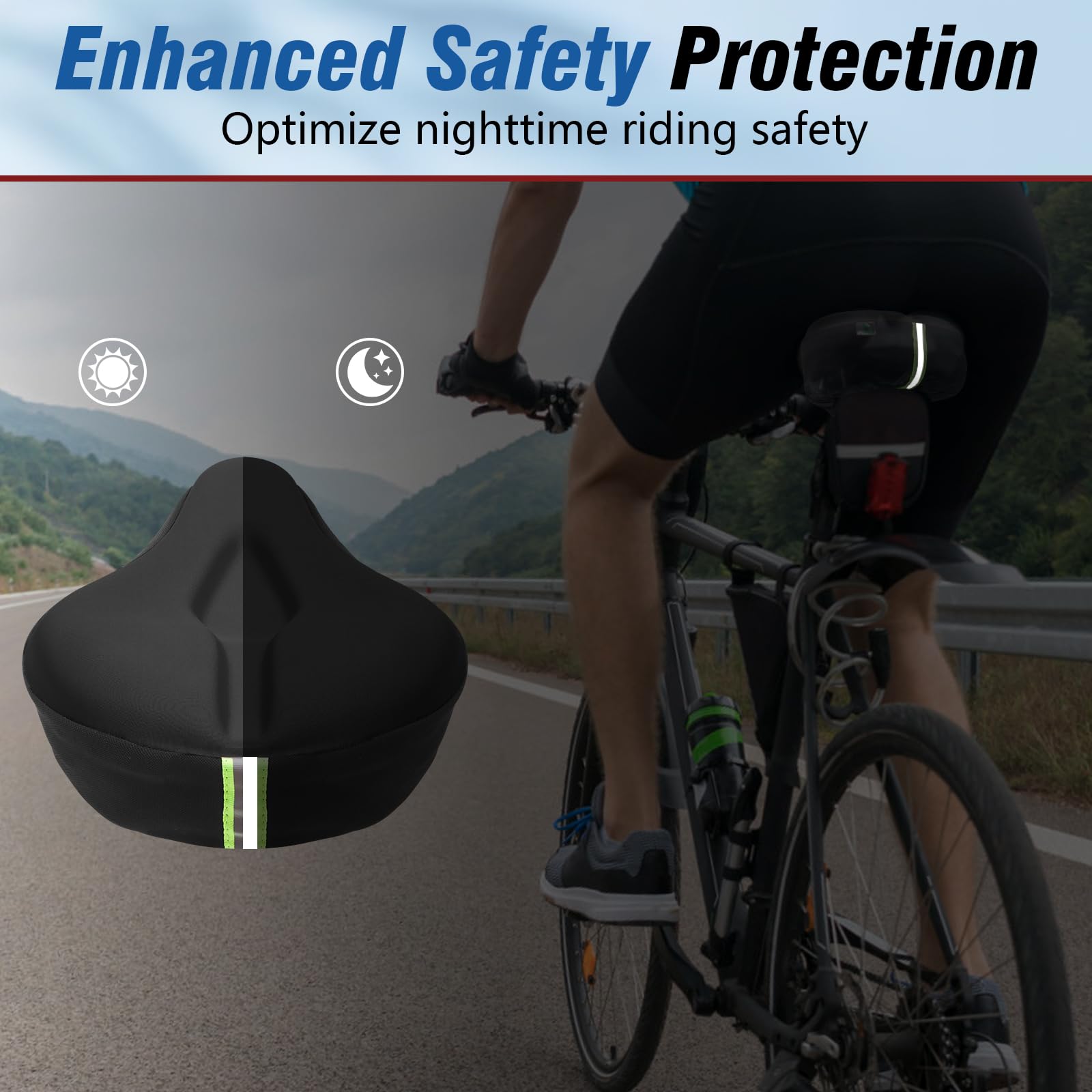 Zacro Gel Bike Seat Cushion - Extra Soft Comfortable Bicycle Seat Cover for Men & Women | Universal Fit for Peloton, Indoor & Outdoor Cycling | Perfect for Long Rides, Commuting & Exercise