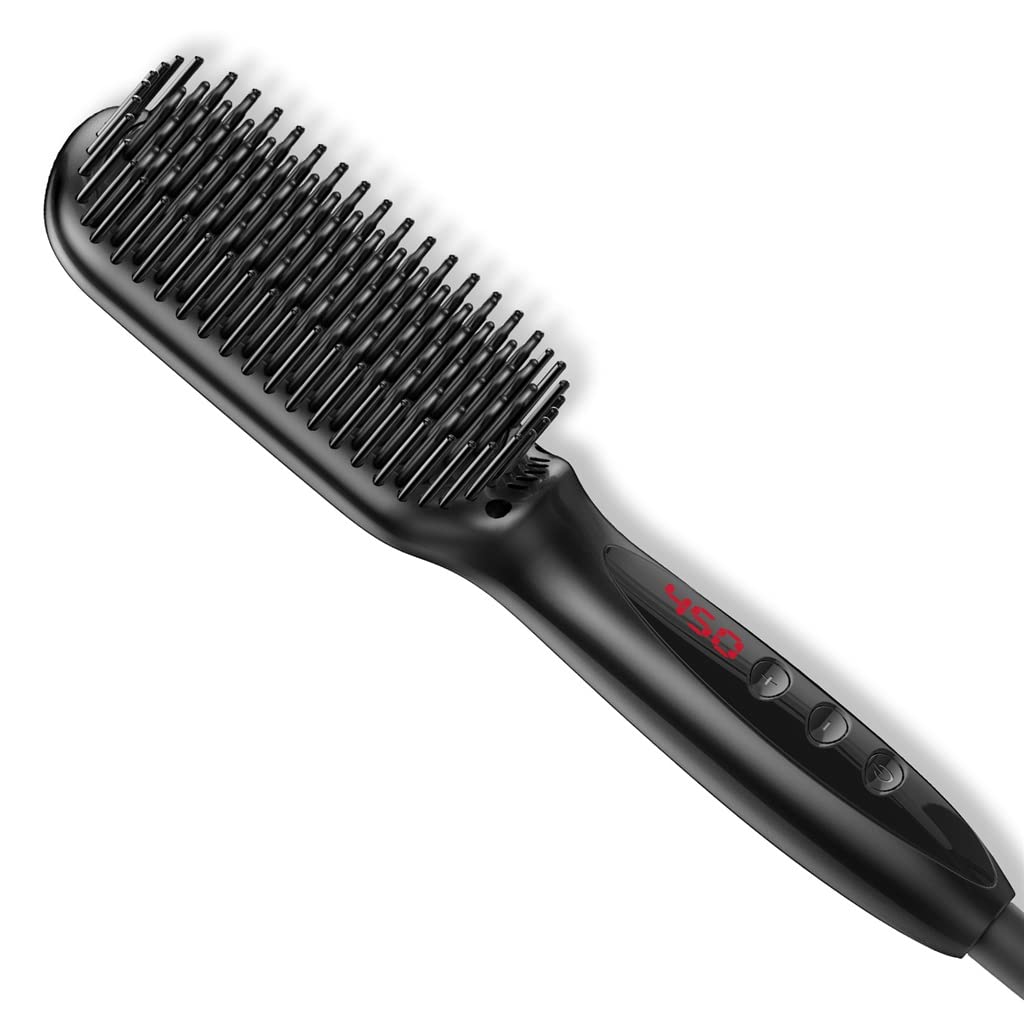 Black Negative Ion Hot Comb Hair Straightener - Professional Straightening Plate for Smooth & Shiny Hair - Salon Quality Hairdressing Tool for Home Use - Perfect for Styling, Frizz Control & Hair Care (One Size)