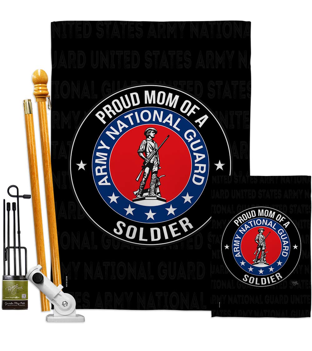 Proud Military Mom Garden Flag - Double-Sided 28x40 Inch USA-Made Army National Guard Yard Banner for Veterans & Armed Forces - Perfect for Front Yard, Porch Decor & Patriotic Gift Giving