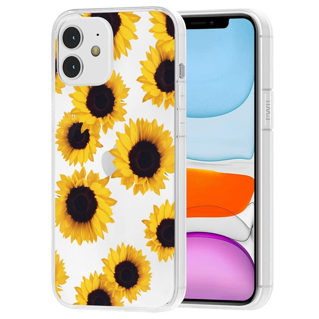 **Yerebel iPhone 11 Case - Clear Flexible TPU Bumper & Soft Silicone Cover for iPhone 11 (6.1 Inch) - Cute Sunflower Design | Shockproof & Scratch-Resistant | Perfect for Everyday Use & Gift Giving**