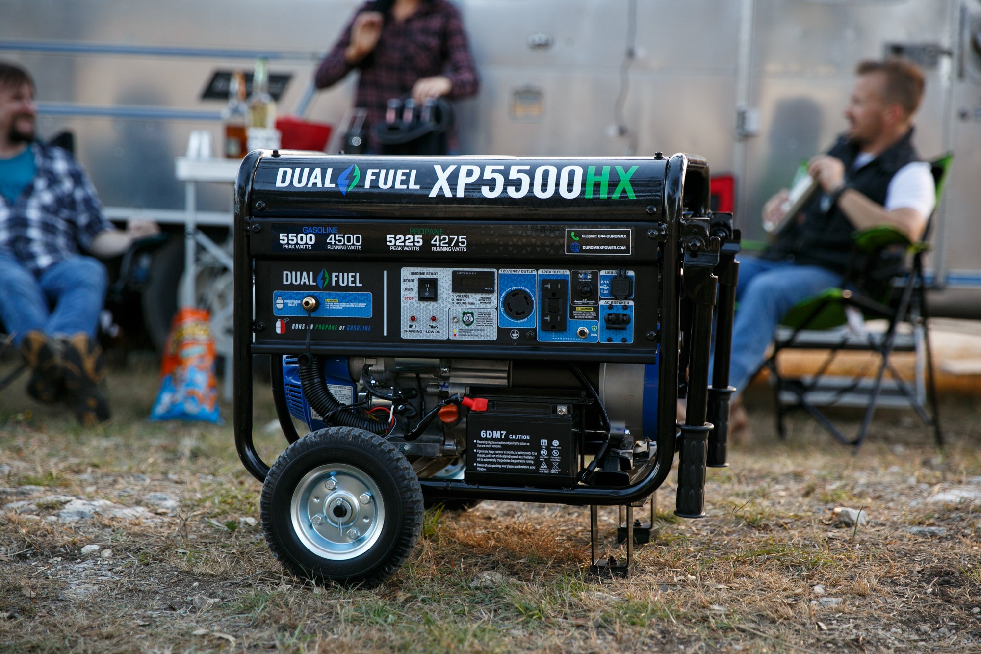 5500W Dual Fuel Portable Generator with CO Alert - Gas & Propane Powered for Camping, RV, Home Backup & Emergency Power