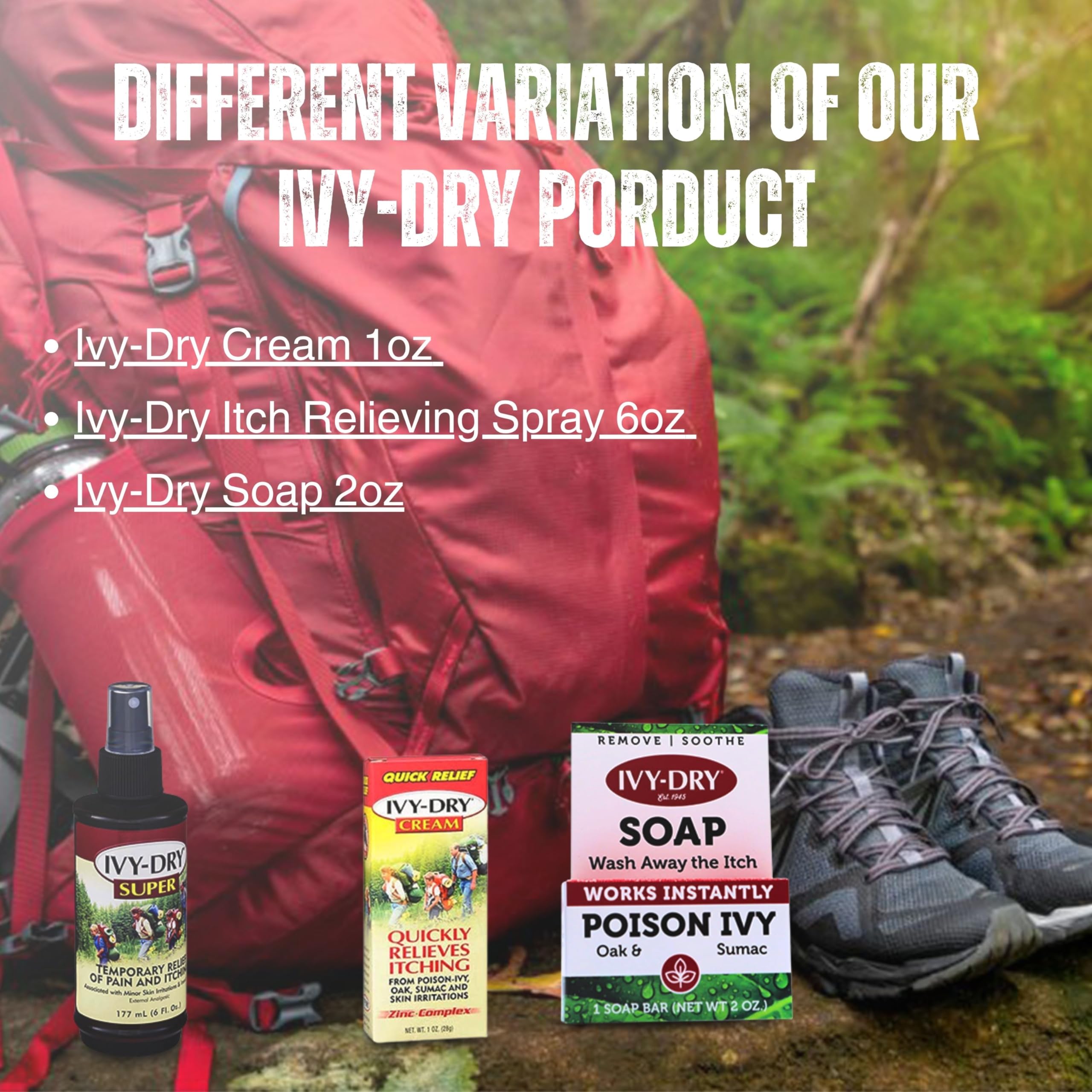 Worldwide Nutrition Bundle: Ivy-Dry Soap - Fast-Acting Poison Oak & Ivy Relief Body Wash - 2oz Bar with Multi-Purpose Keychain - Ideal for Hiking, Camping & Outdoor Adventures