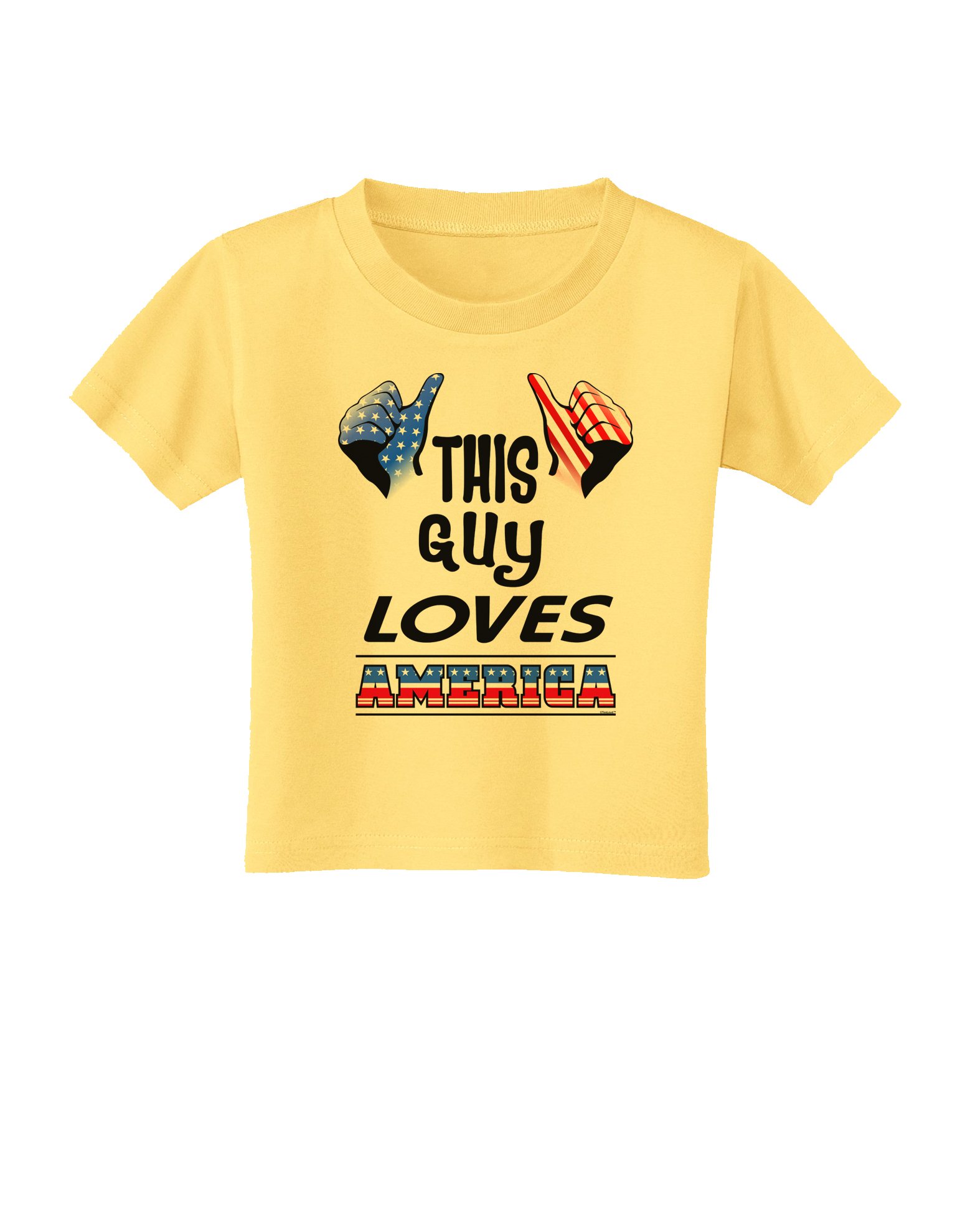 Patriotic 'This Guy Loves America' Toddler T-Shirt - Cute American Flag Graphic Tee for Kids 4th of July, Memorial Day & Independence Day Celebrations