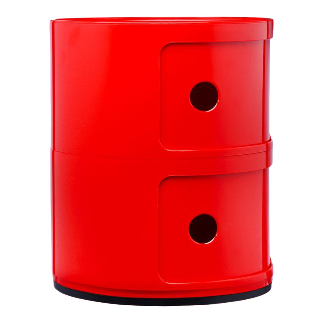 Componibili Round 2-Door Storage Tower - Modern Modular Cabinet for Bedroom, Living Room & Office Organization