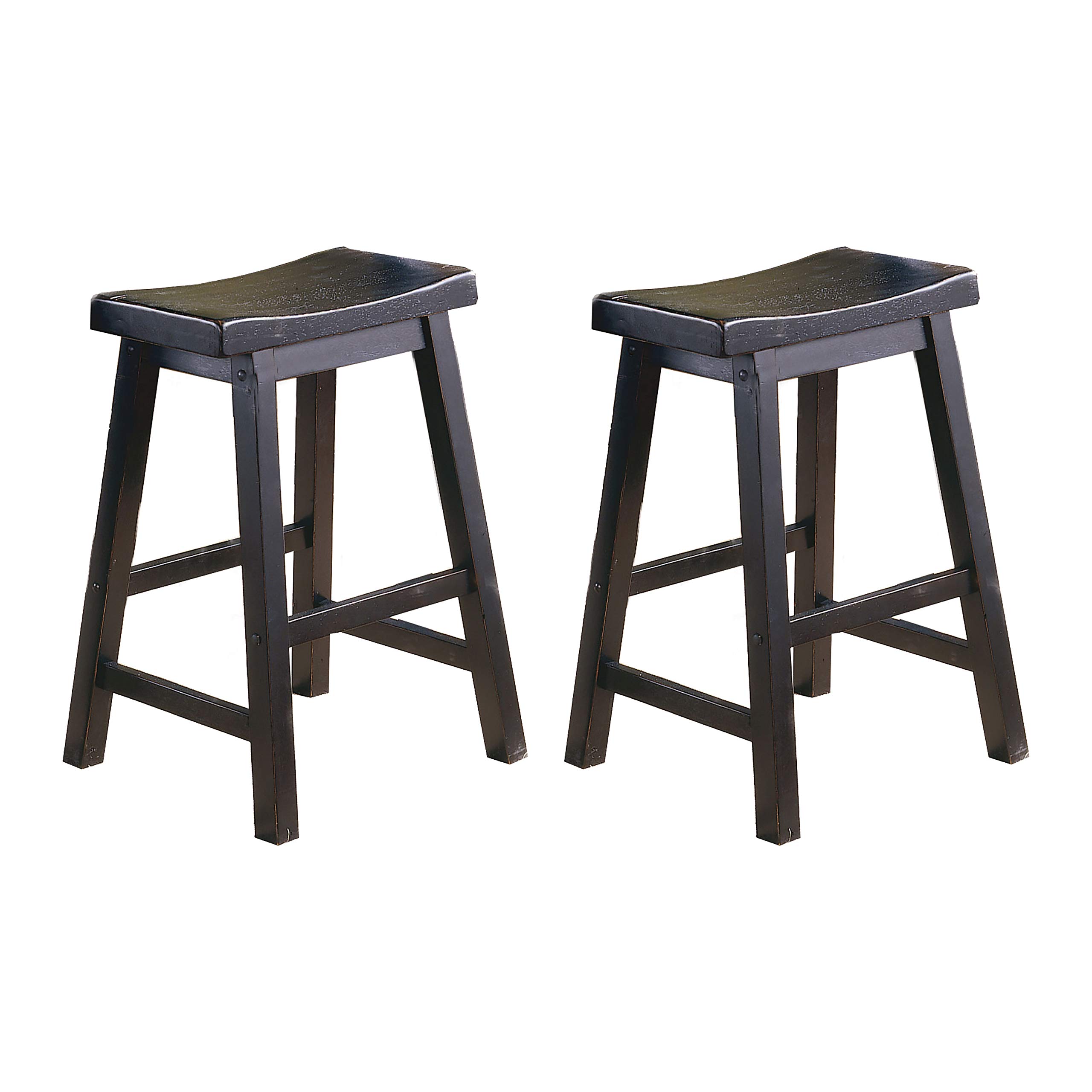 Lexicon Victoria Saddle Solid Counter Height Bar Stool Set of 2 - 23.5