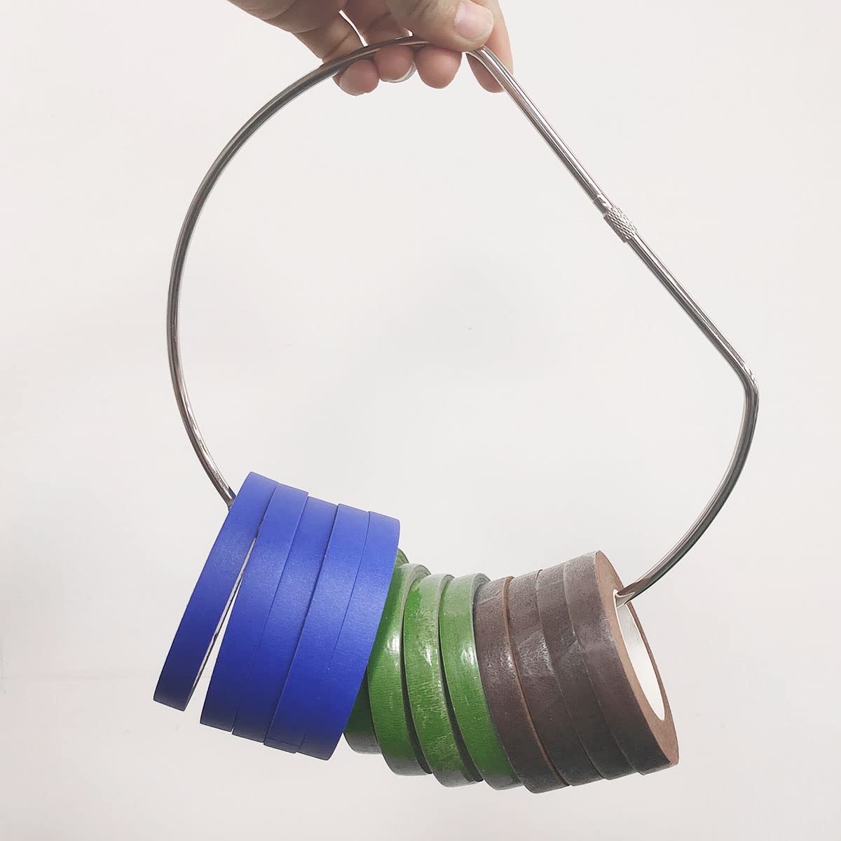 8 Inch (203mm) D-Shaped Washi Tape Storage Ring - Durable Tape Organizer for Scrapbooking, Journaling & Craft Supplies - Perfect for DIY Projects, Office Organization & Art Storage