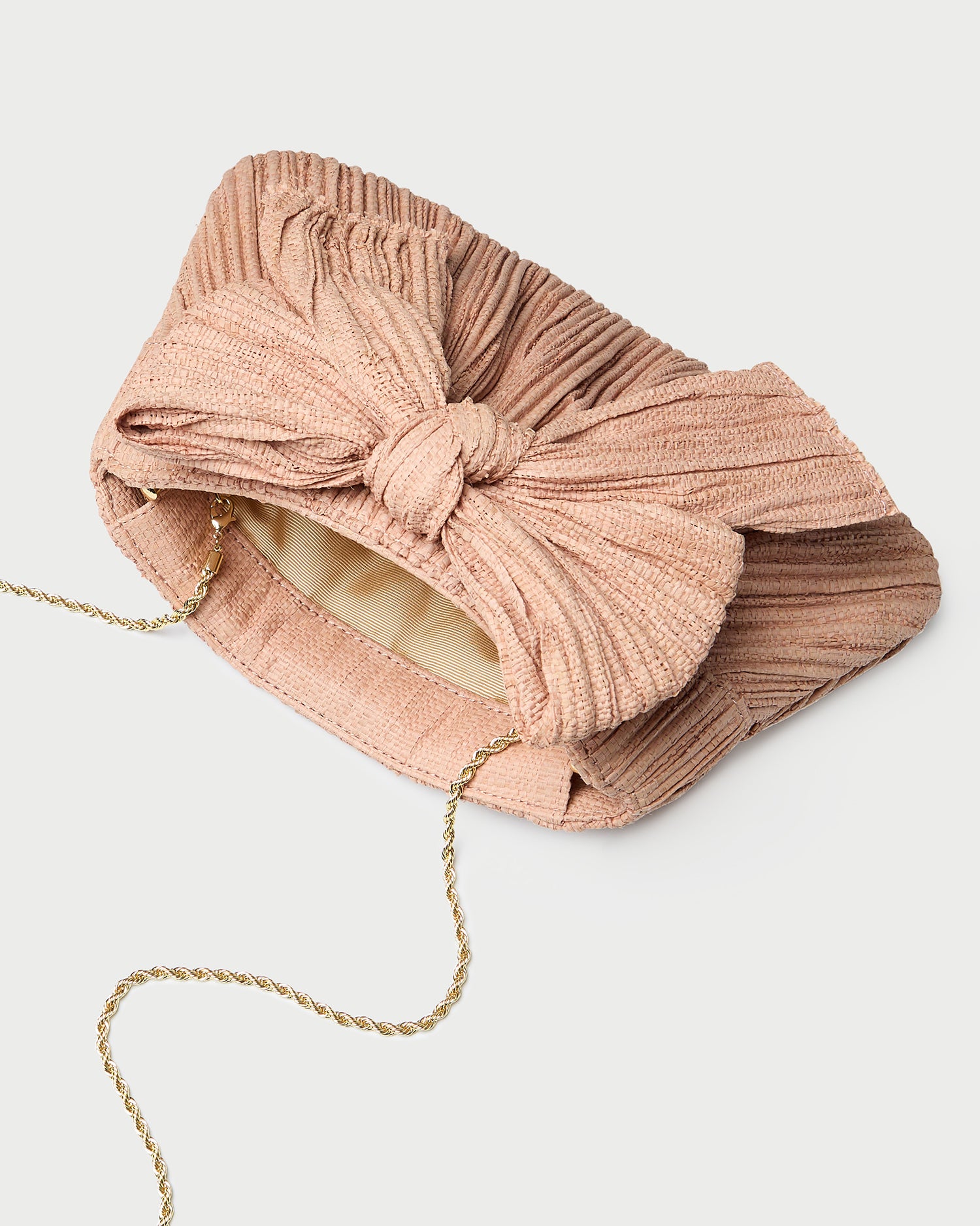 Rayne Blush Pleated Bow Clutch Bag for Women - Elegant Evening Clutch for Parties, Weddings & Special Occasions