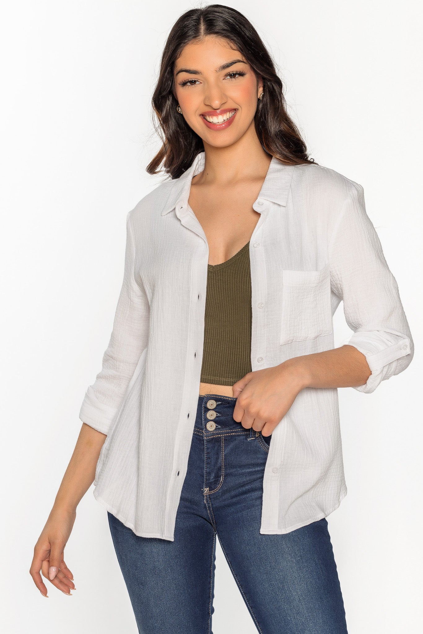 Premium Double Cotton Long Sleeve Shirt for Men & Women - Soft Breathable Comfort Fit Casual Button Down Shirt - Perfect for Office, Travel, and Everyday Wear