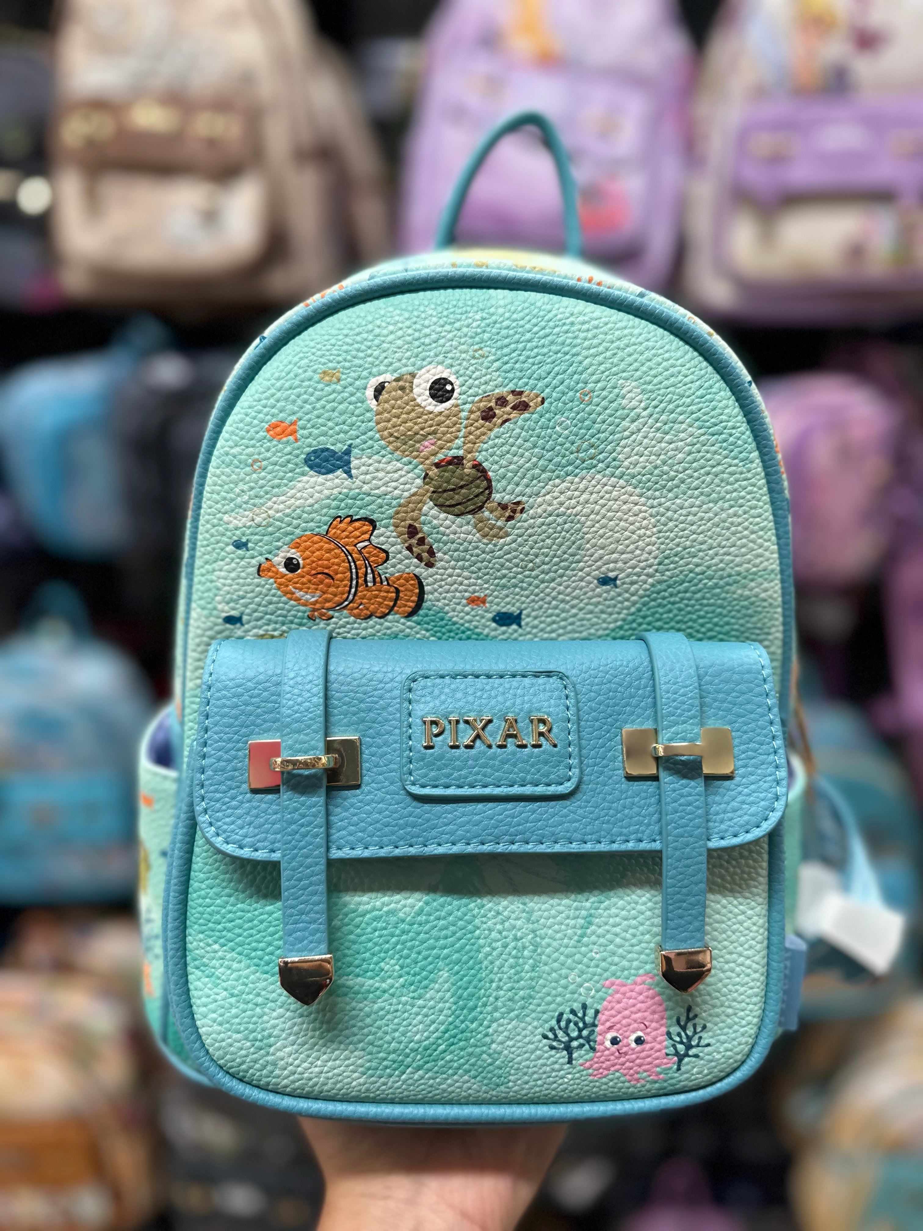 Disney Finding Nemo & Friends Leather Mini Backpack for Kids - Cute School Bag, Travel Daypack & Cosplay Accessory