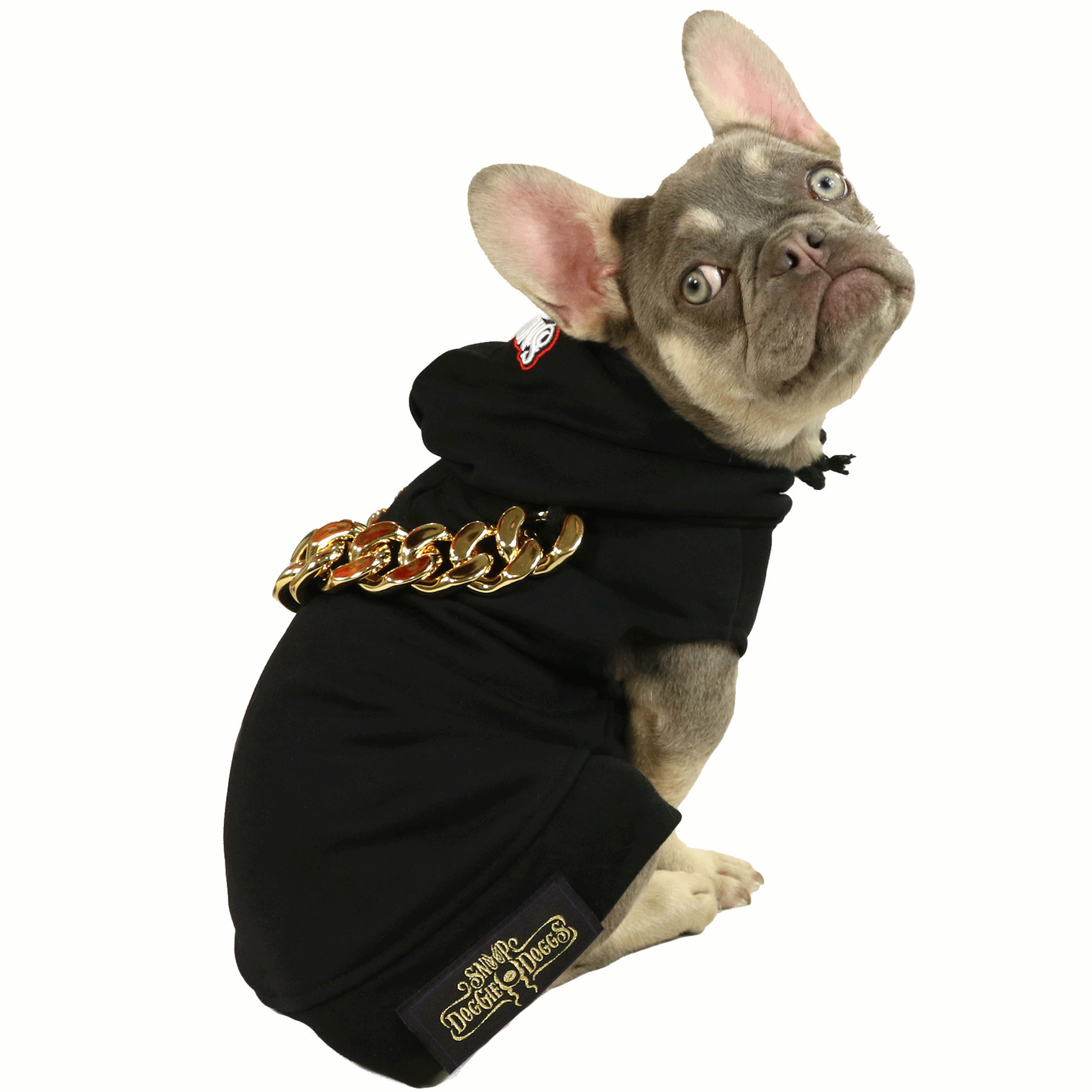 Snoop Doggie Doggs Deluxe Pet Hoodie for Dogs - Black | Cozy Winter Dog Sweater for Small & Large Breeds | Perfect for Outdoor Walks & Photo Shoots