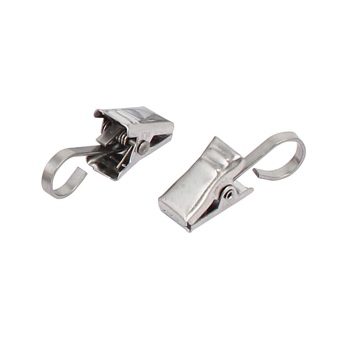 Stainless Steel Window Curtain Clips 20pcs - Spring Loaded Hooks for Drapes & Home Decor