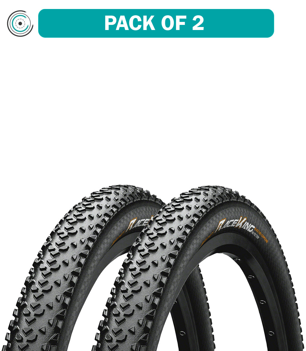 2 Pack Continental Race King ProTection Tubeless Mountain Bike Tires - 29 x 2.2 Inch, 240 TPI, Black (C1230082) | High-Performance Off-Road & Trail Riding Tires for MTB Enthusiasts