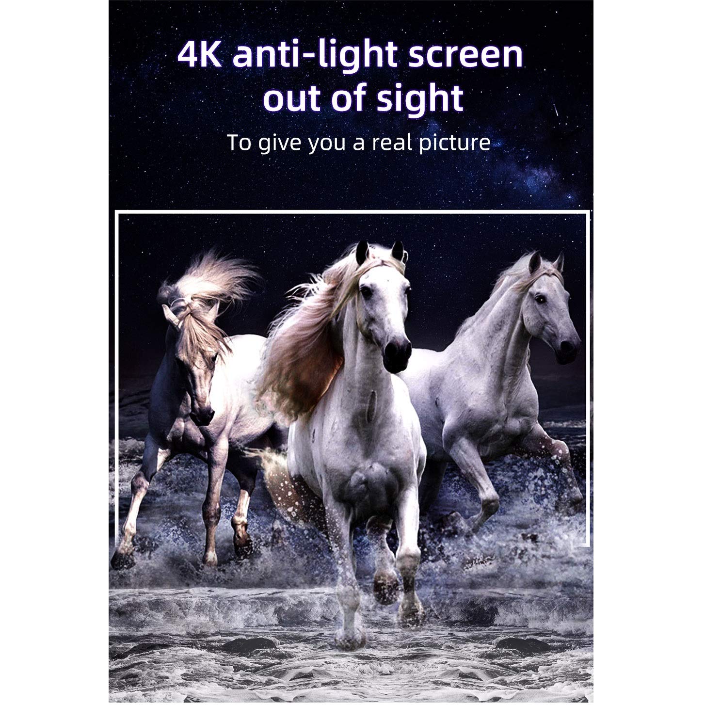 92 100 110 120 133 Inch 4K Portable Projector Screen - Foldable 16:9 HD Movie Theater Screen for Indoor & Outdoor Use - Perfect for Home Cinema, Backyard Movies, and Presentations (92 inch Size)