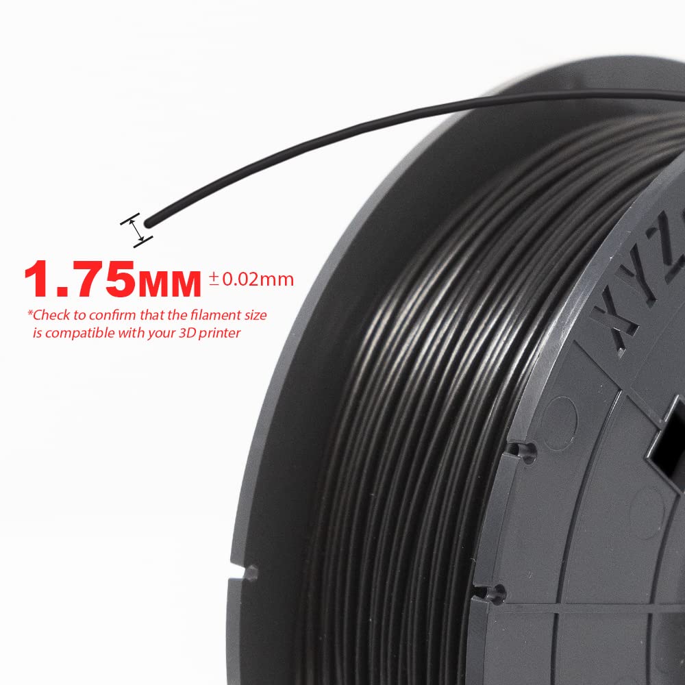 XYZPrinting ABS 3D Printer Filament 1.75mm Black - High Precision +/-0.02mm, 1kg Spool, No NFC - Perfect for 3D Printing Models, Prototypes & DIY Projects