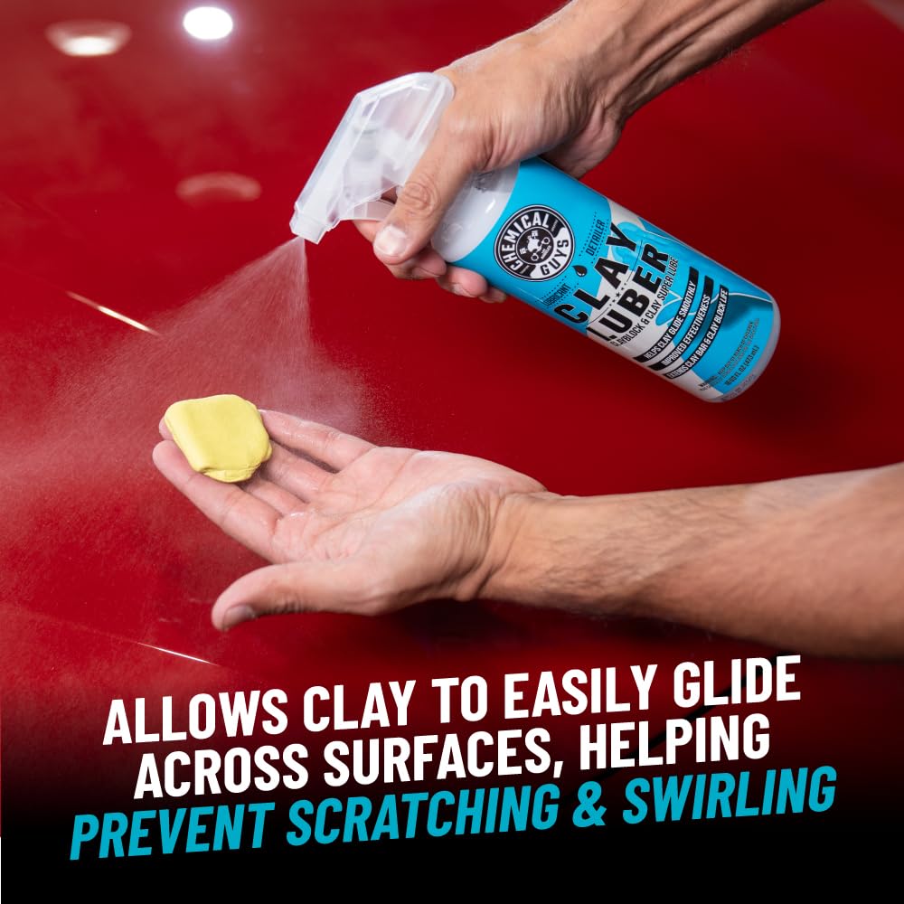 Chemical Guys Complete Car Detailing Clay Kit - Paint Restoration Kit with 16oz Clay Luber, 3 Clay Bars & Microfiber Towel for Cars, Trucks, SUVs | Professional Auto Detailing, Paint Correction & Surface Prep for Showroom Shine