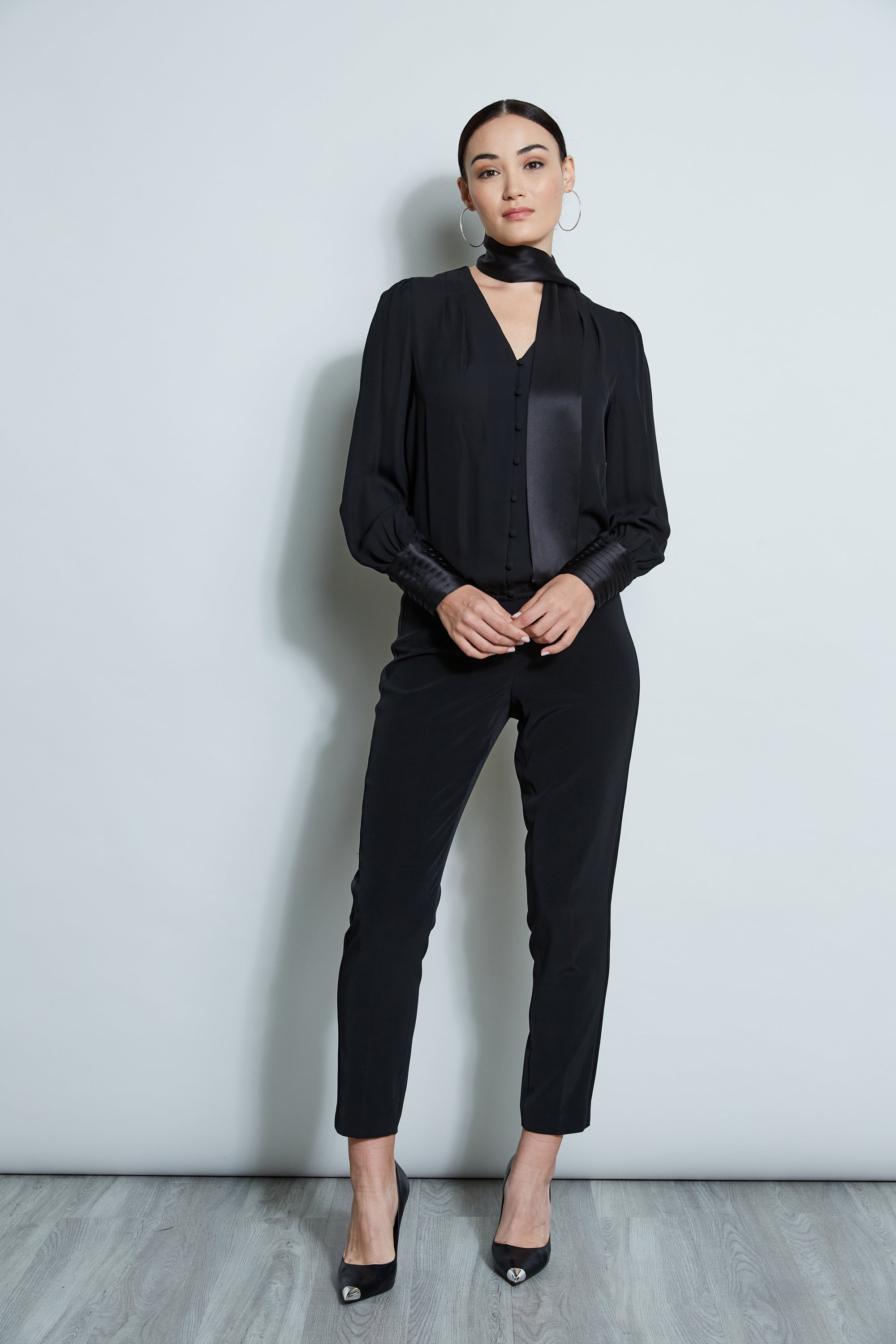 Elegant Satin Tie Blouse for Women - Chic & Comfortable Office Wear & Evening Outfits