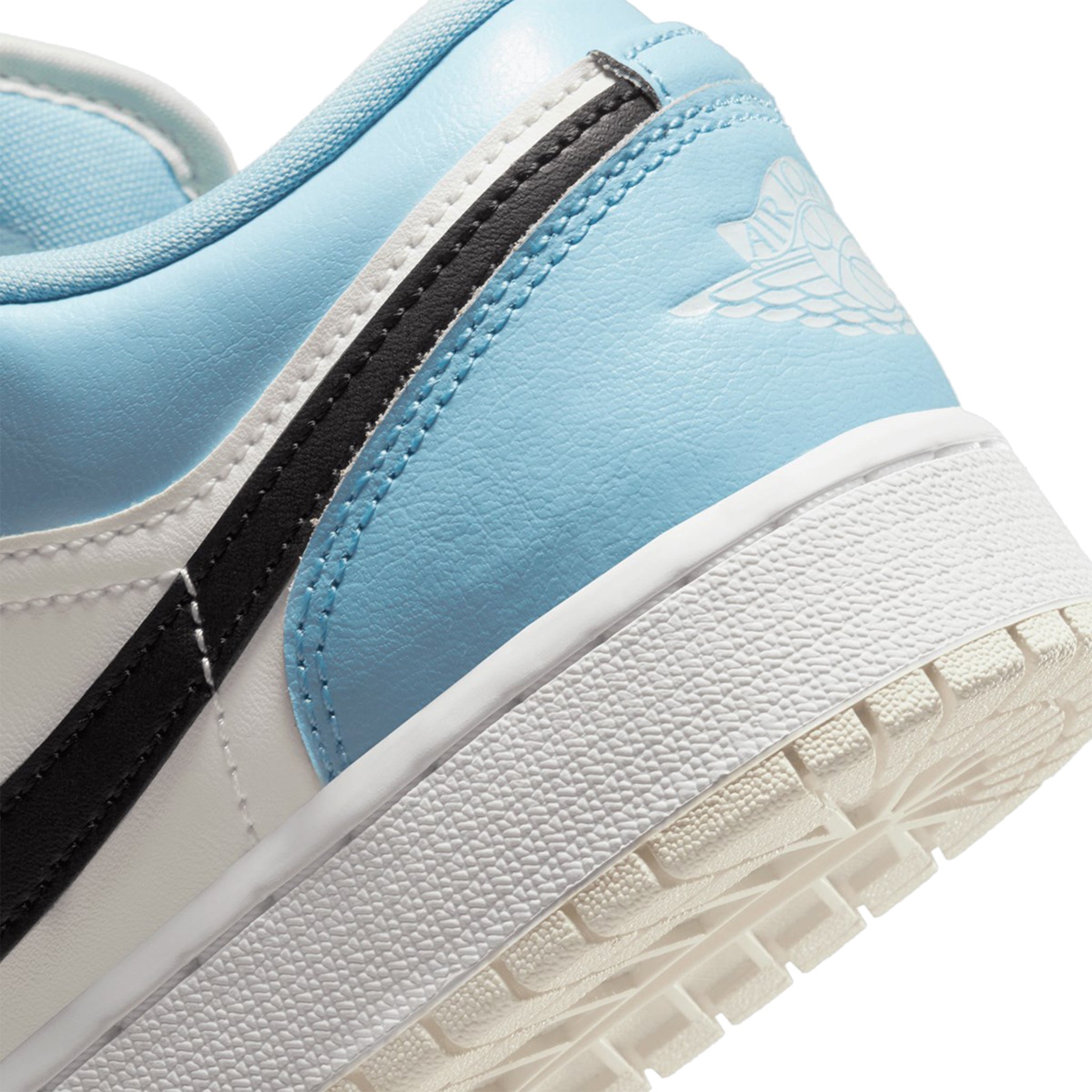 Air Jordan 1 Low GS Sneakers - Ice Blue & Black Basketball Shoes for Women & Girls - Perfect for Casual Wear, Street Style & Court Performance