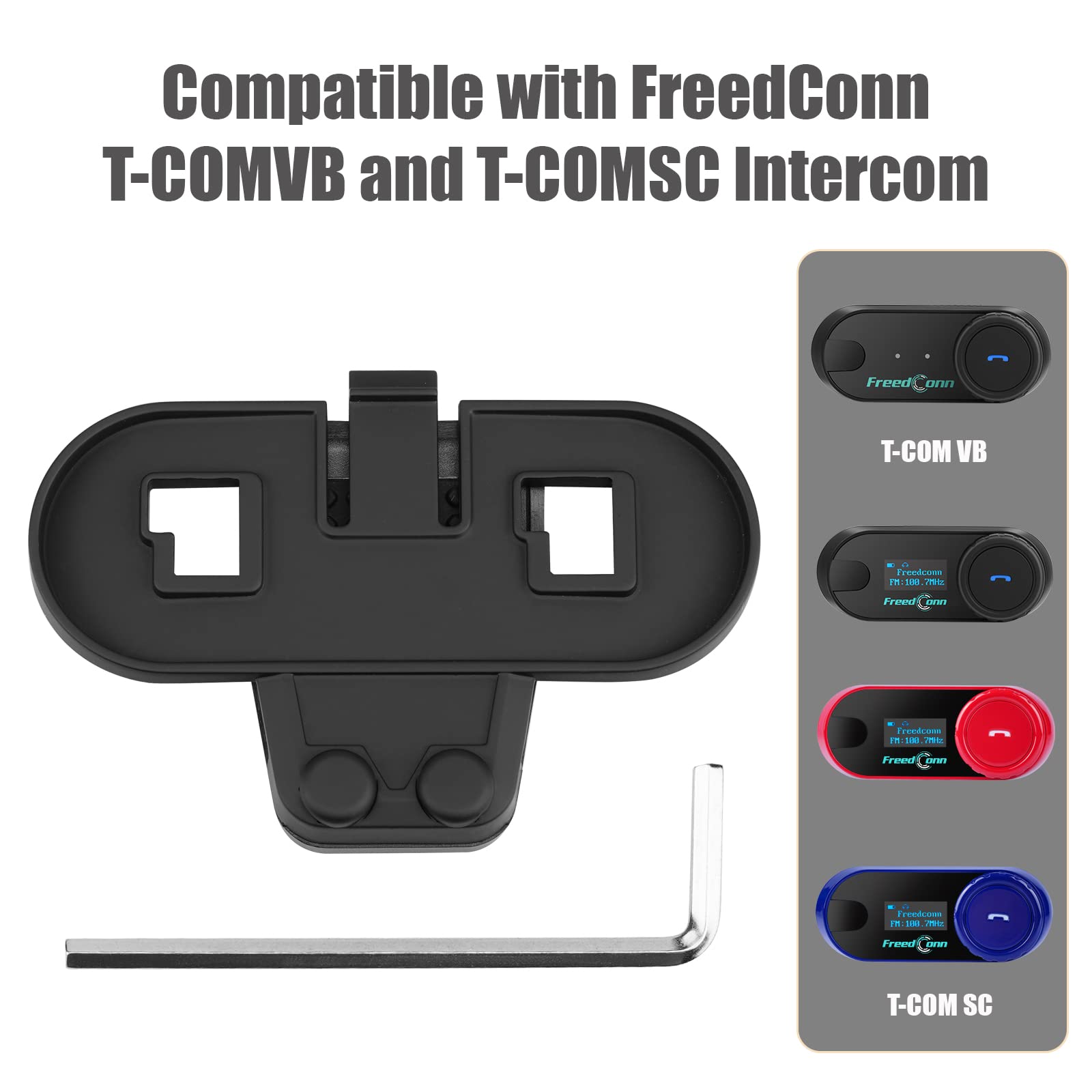 FreedConn Motorcycle Bluetooth Headset Helmet Intercom Mounting Bracket & Clip Kit with Screwdriver - Compatible with T-COMSC & T-COMVB - Perfect for Group Riding, Touring & Hands-Free Communication